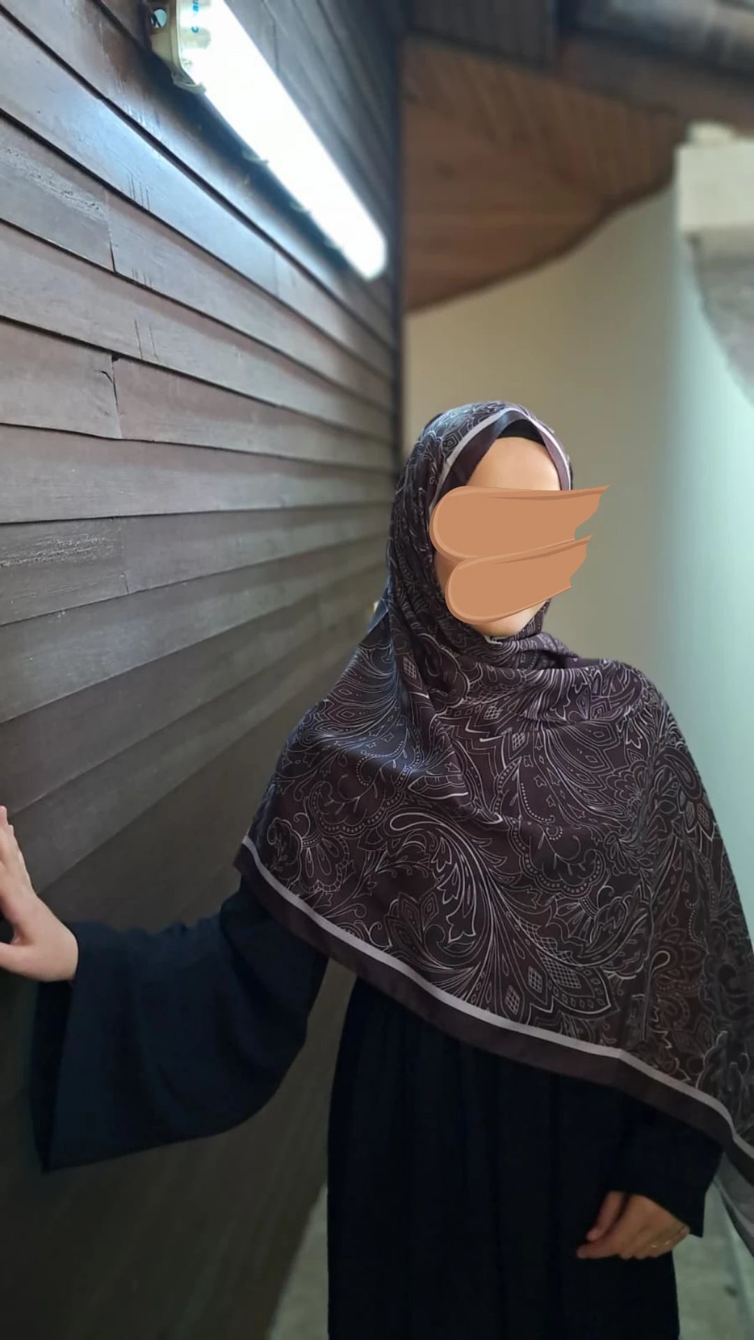 Etnik Desen Pamuklu Şal-Kahve