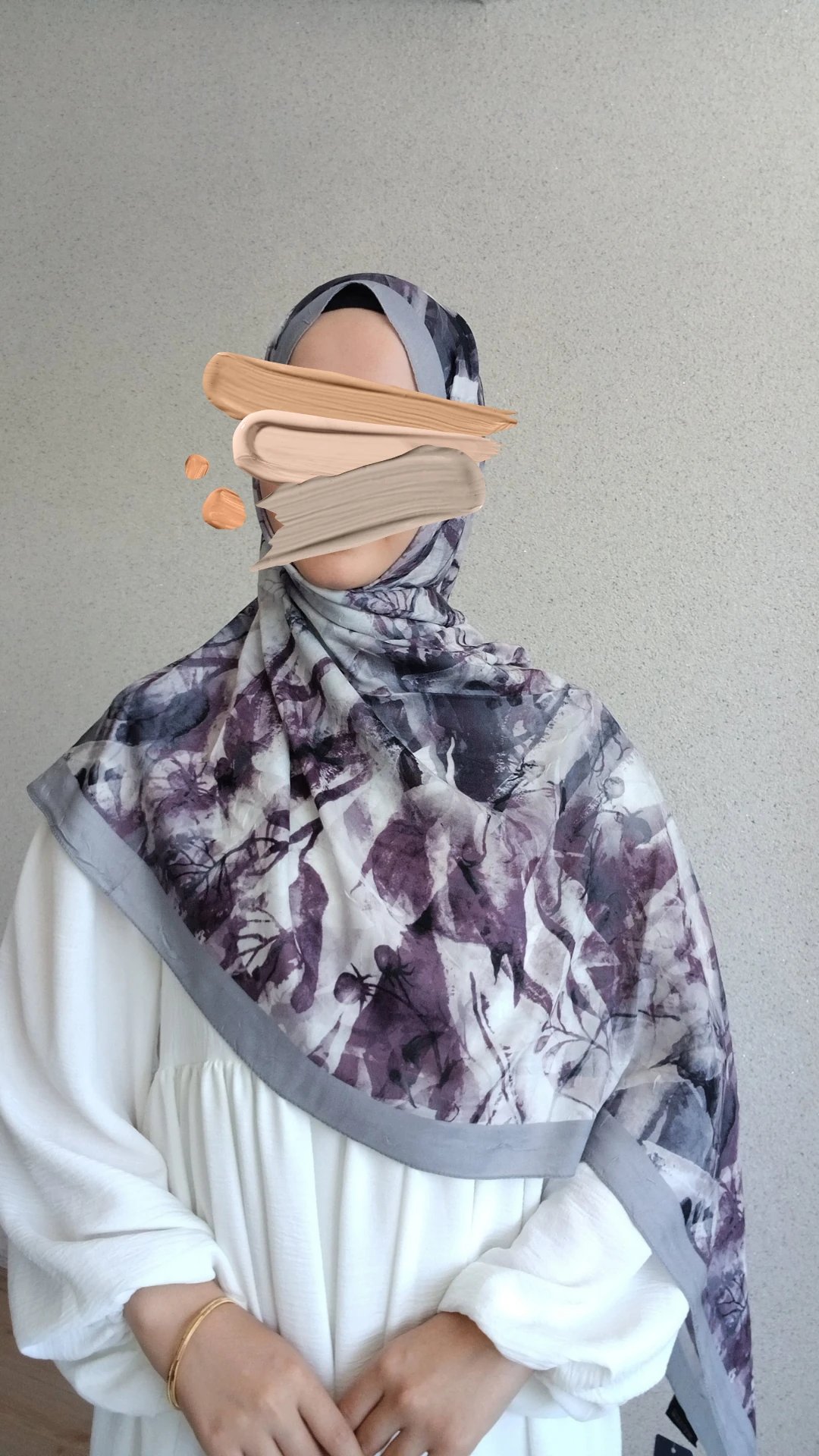 Eylül Desen Bambu Şal-Gri Mor