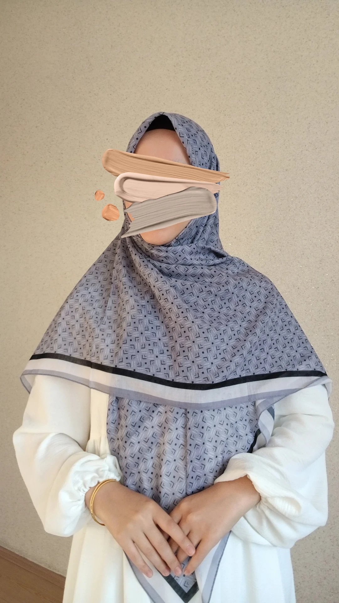 Karahindiba Desen Büyük Boy Eşarp-Gri