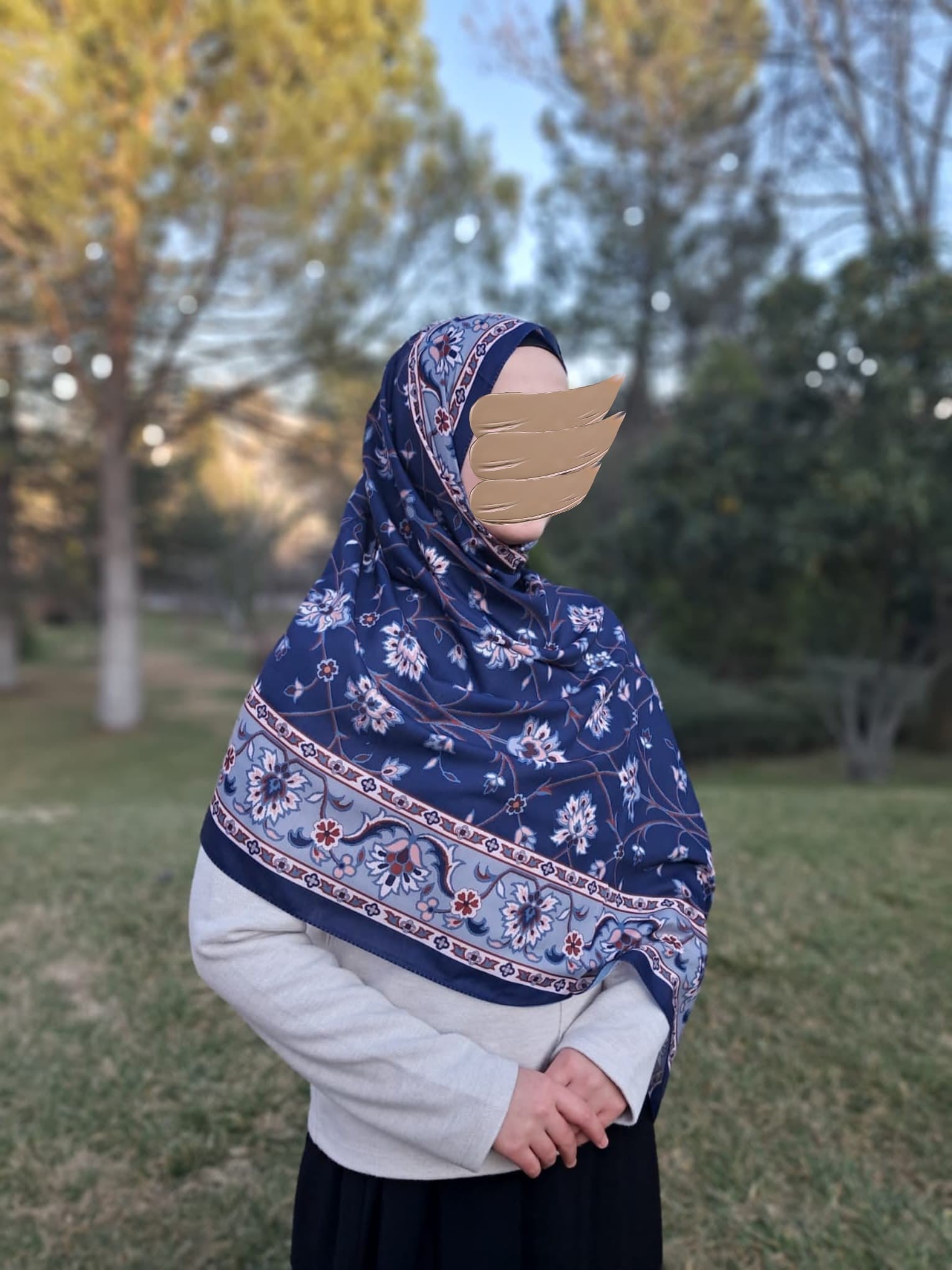 Kilim Desen Pamuklu Soft Şal-Lacivert