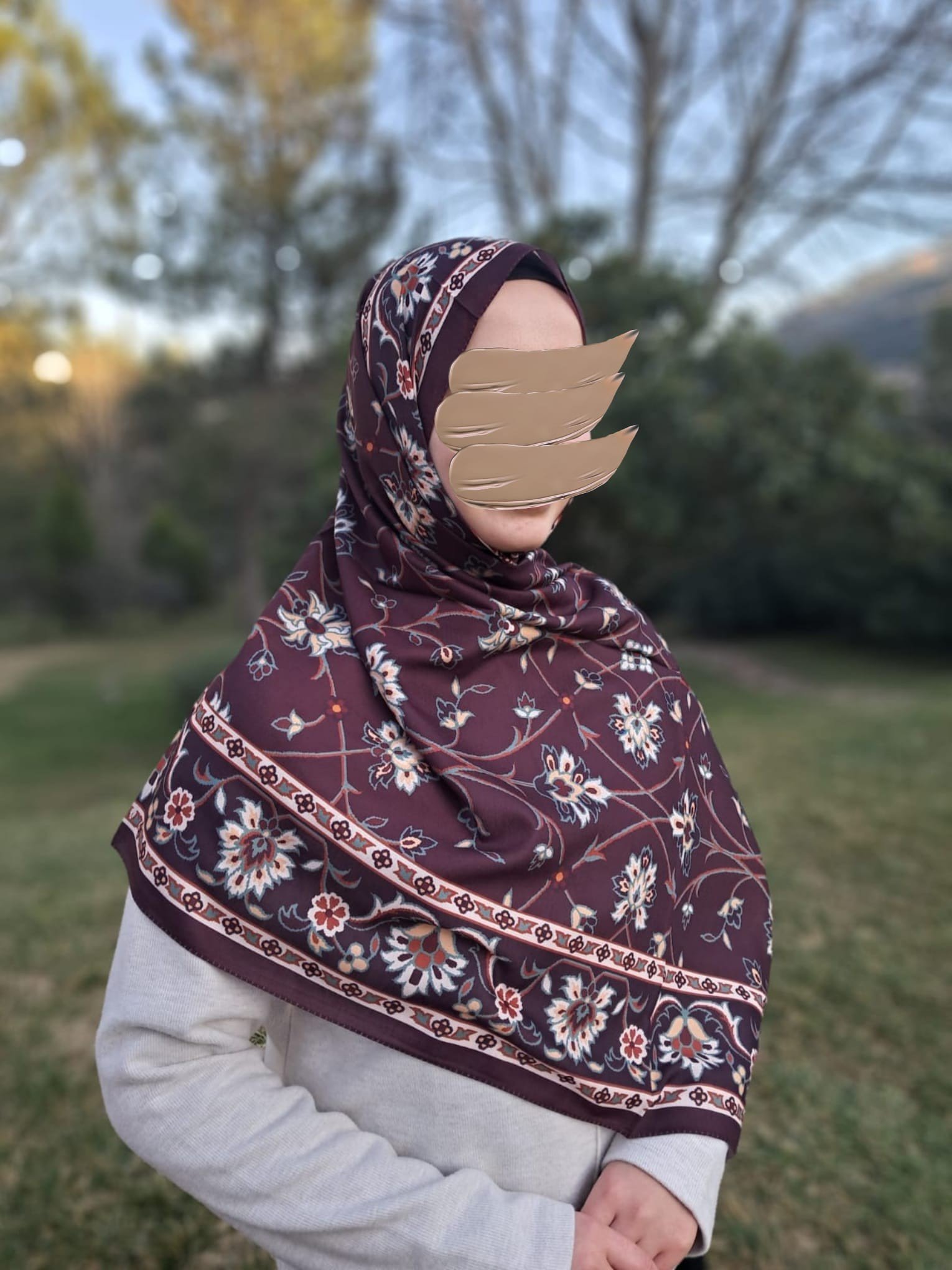 Kilim Desen Pamuklu Soft Şal-Mürdüm