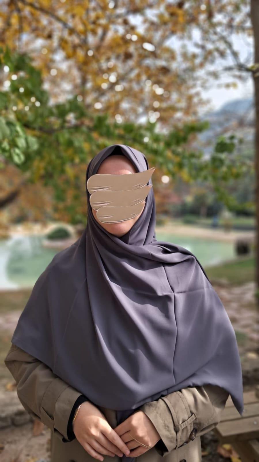 Medine İpeği Büyük Boy Eşarp-Füme