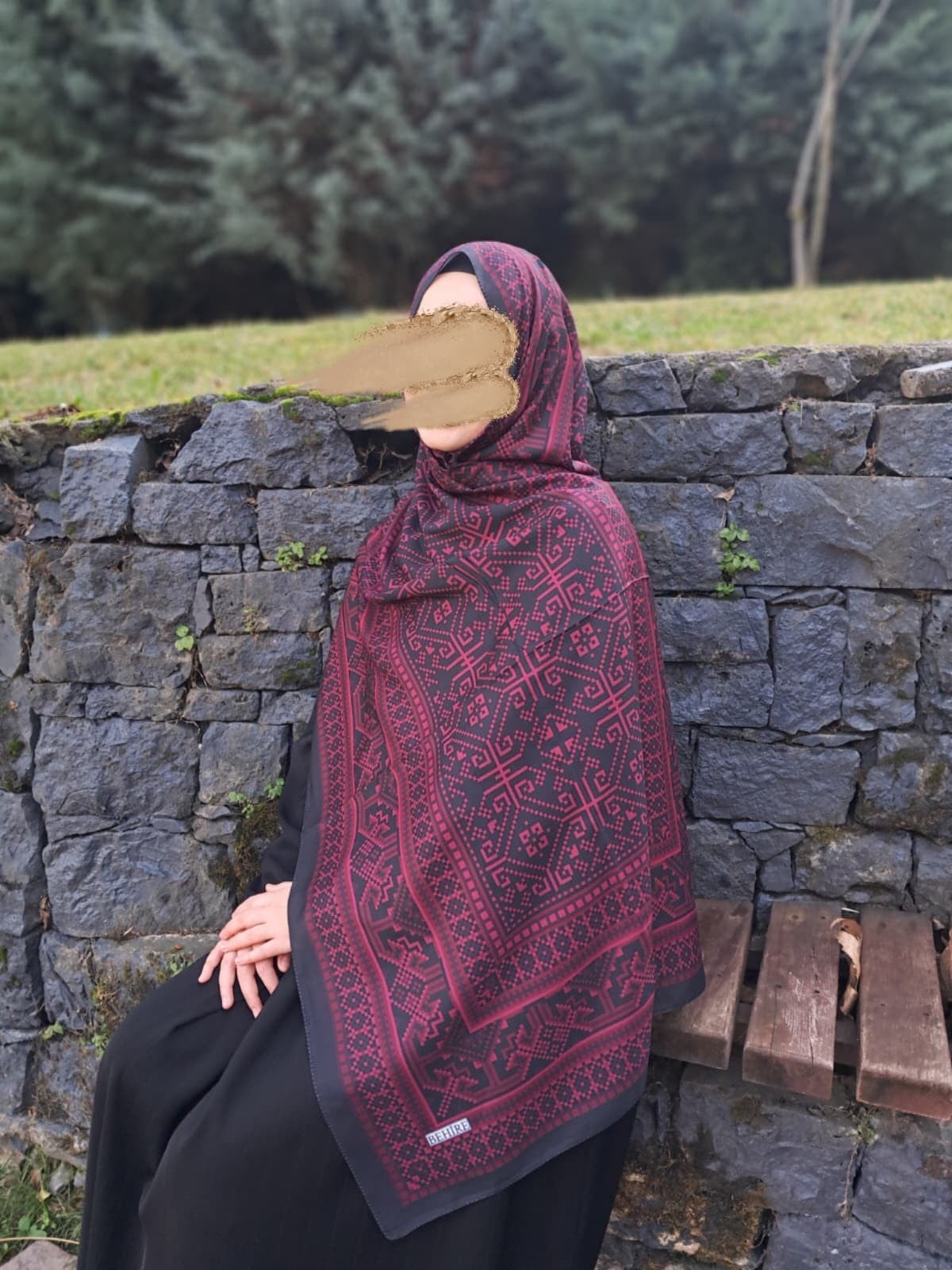 Meyra Desen Pamuklu Soft Şal-Bordo