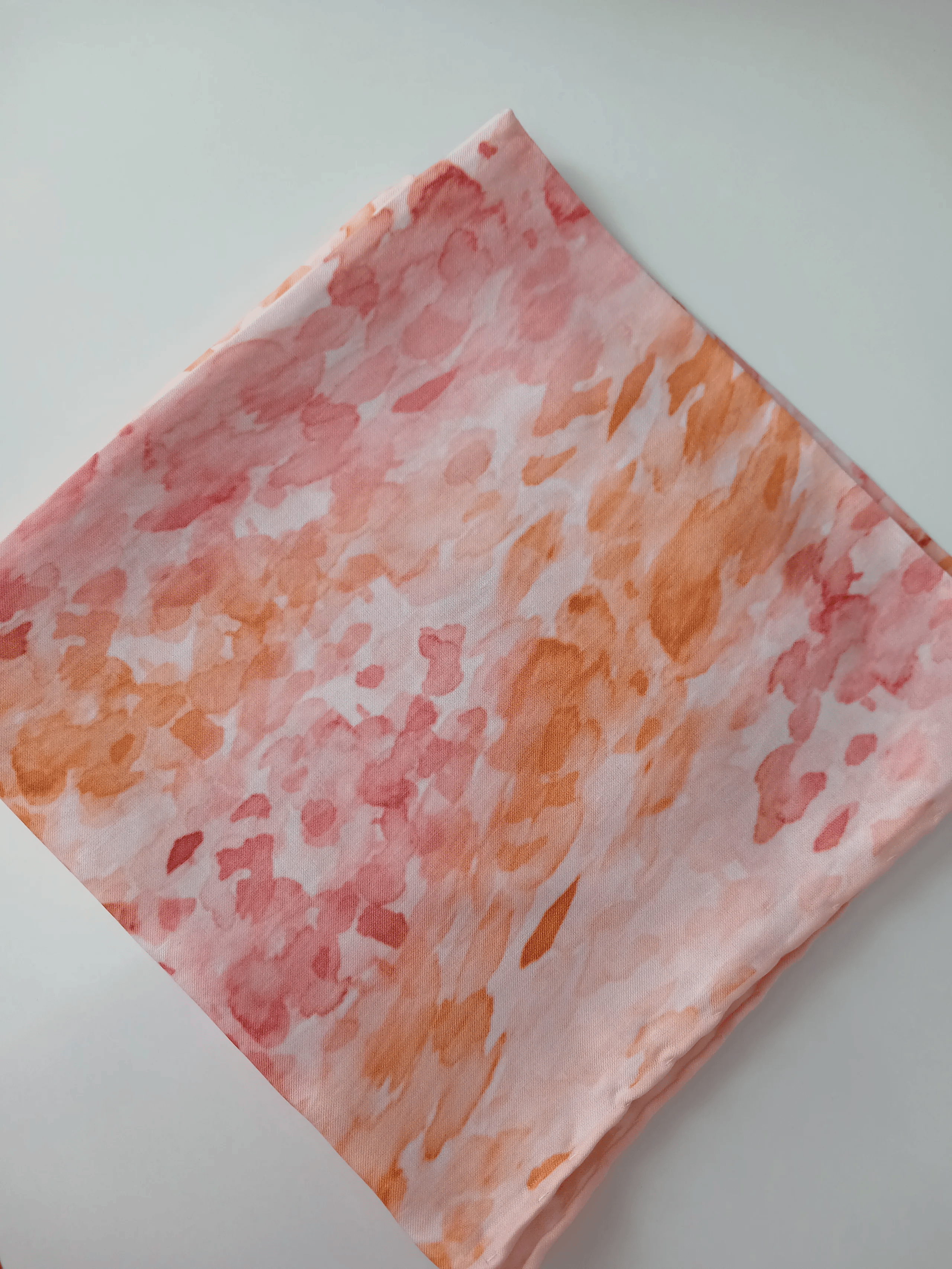 Pamuklu Ahu Desen Soft Eşarp-Turuncu Pembe