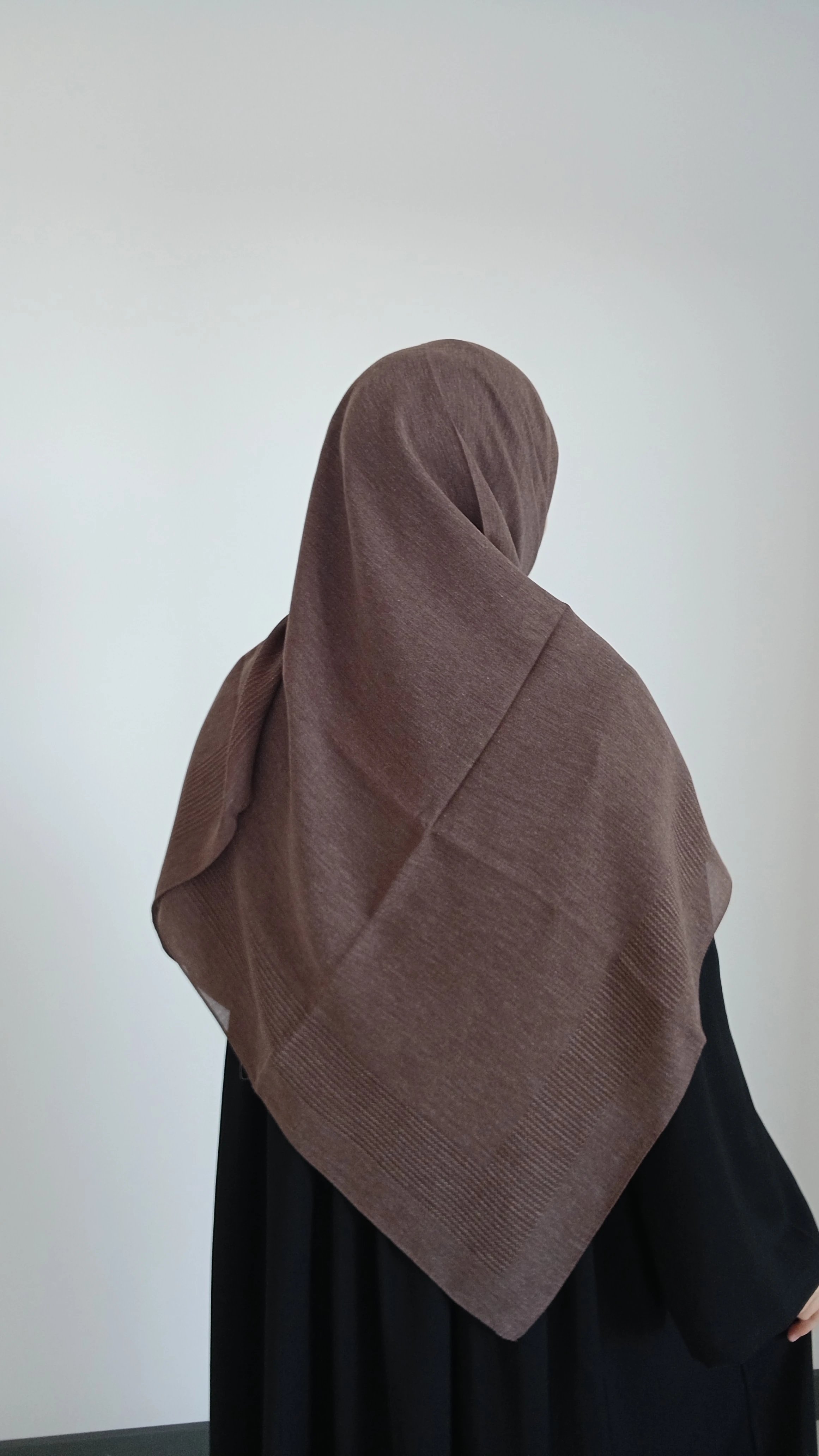 Pamuklu Düz Büyük Boy Eşarp-Acı Kahve
