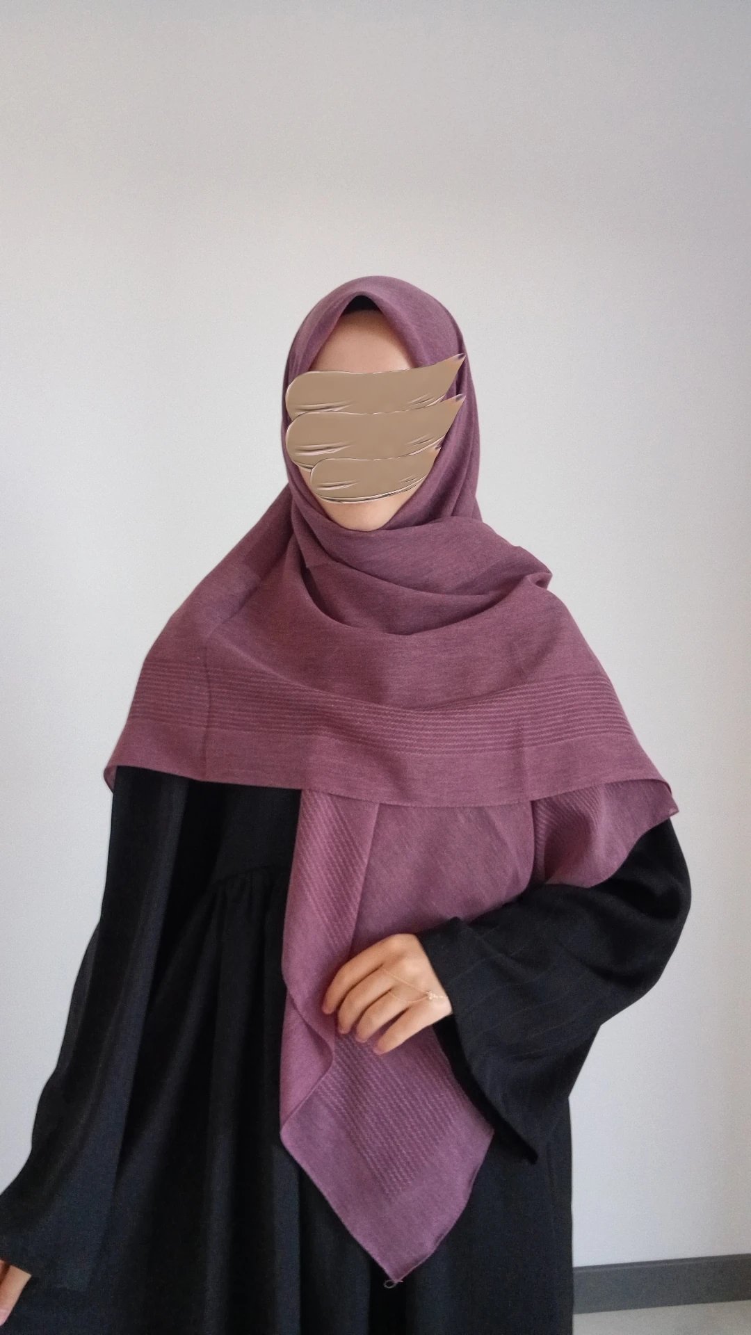 Pamuklu Düz Büyük Boy Eşarp-Gül Kurusu