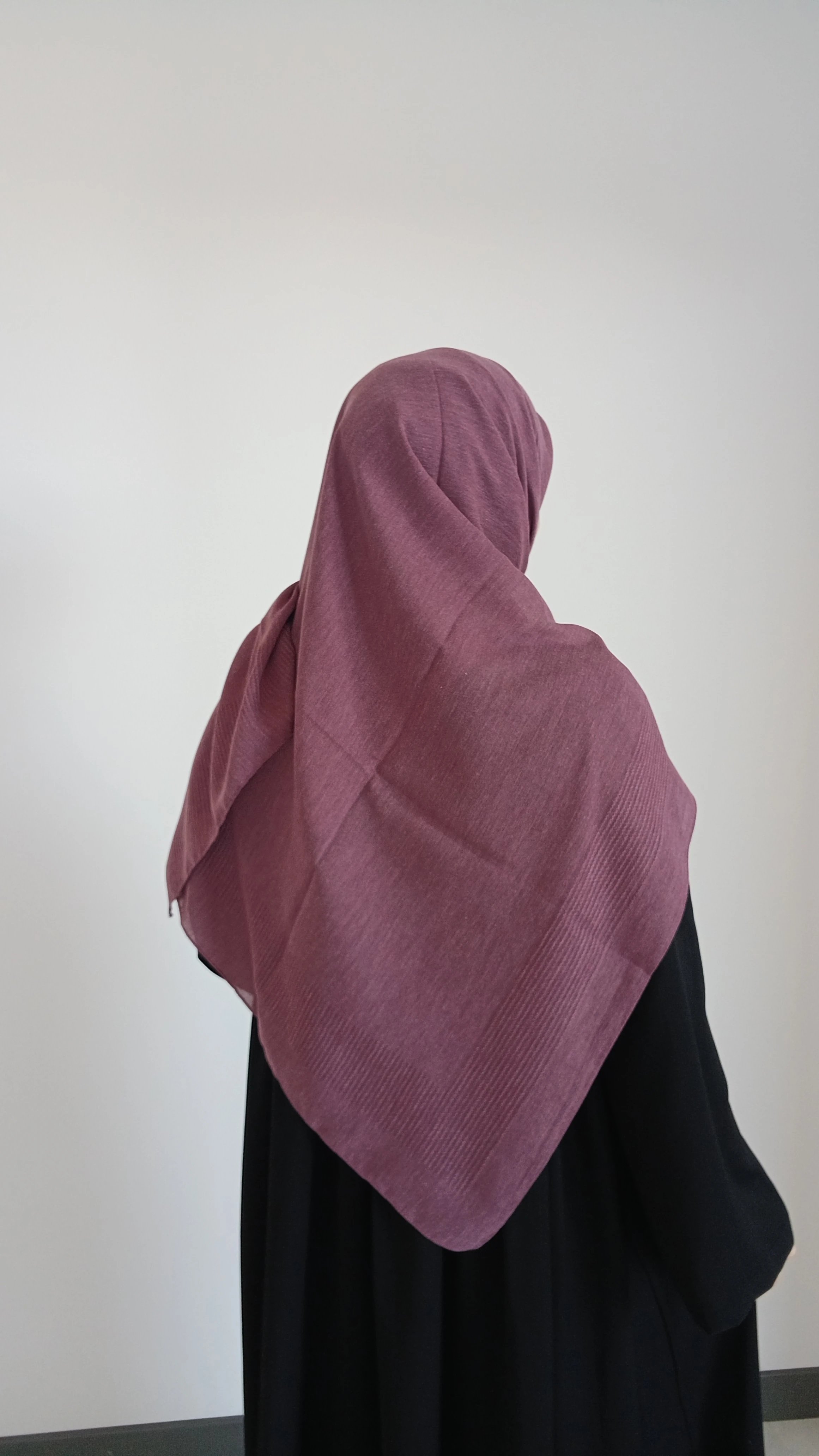 Pamuklu Düz Büyük Boy Eşarp-Gül Kurusu