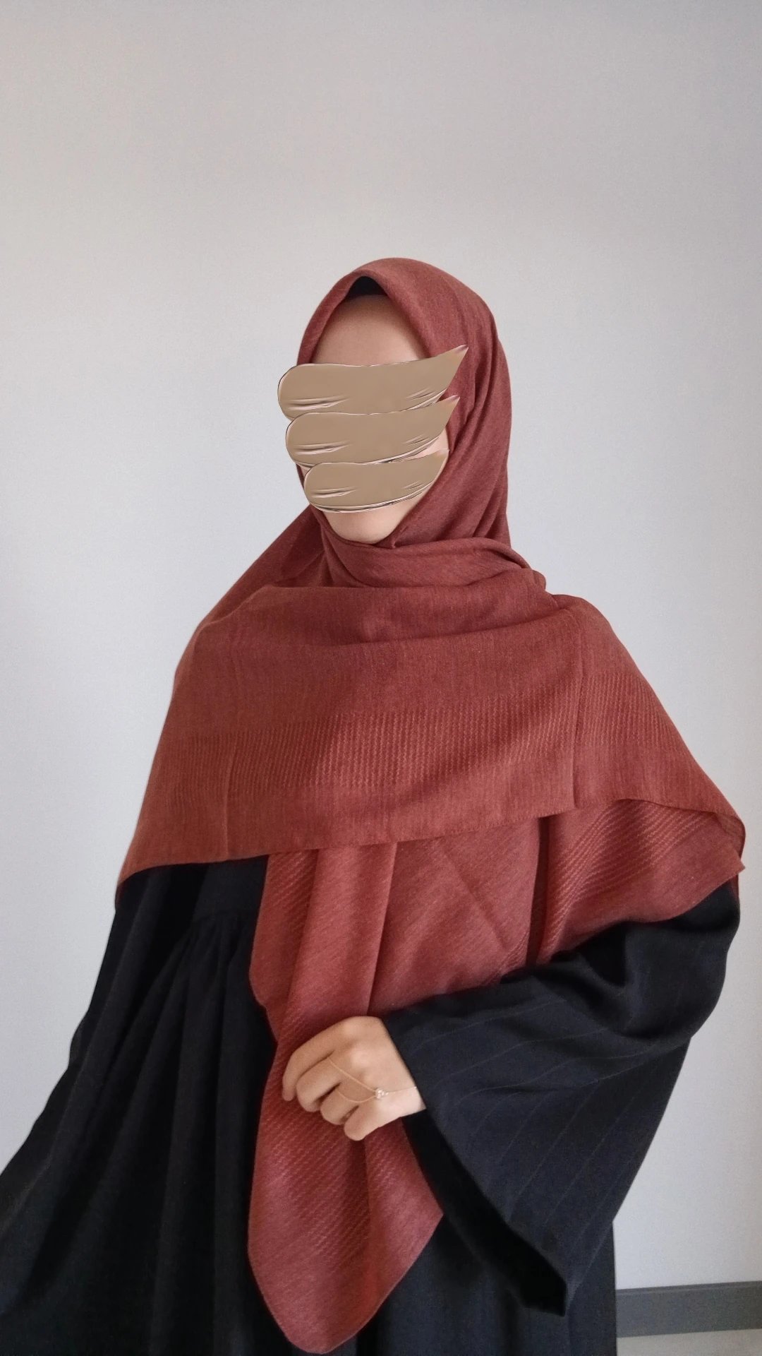 Pamuklu Düz Büyük Boy Eşarp-Kiremit