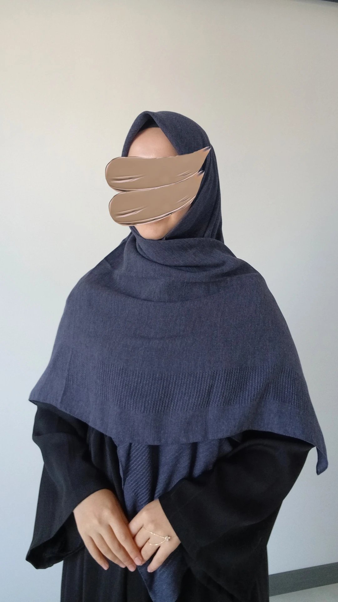 Pamuklu Düz Büyük Boy Eşarp-Kot Mavi