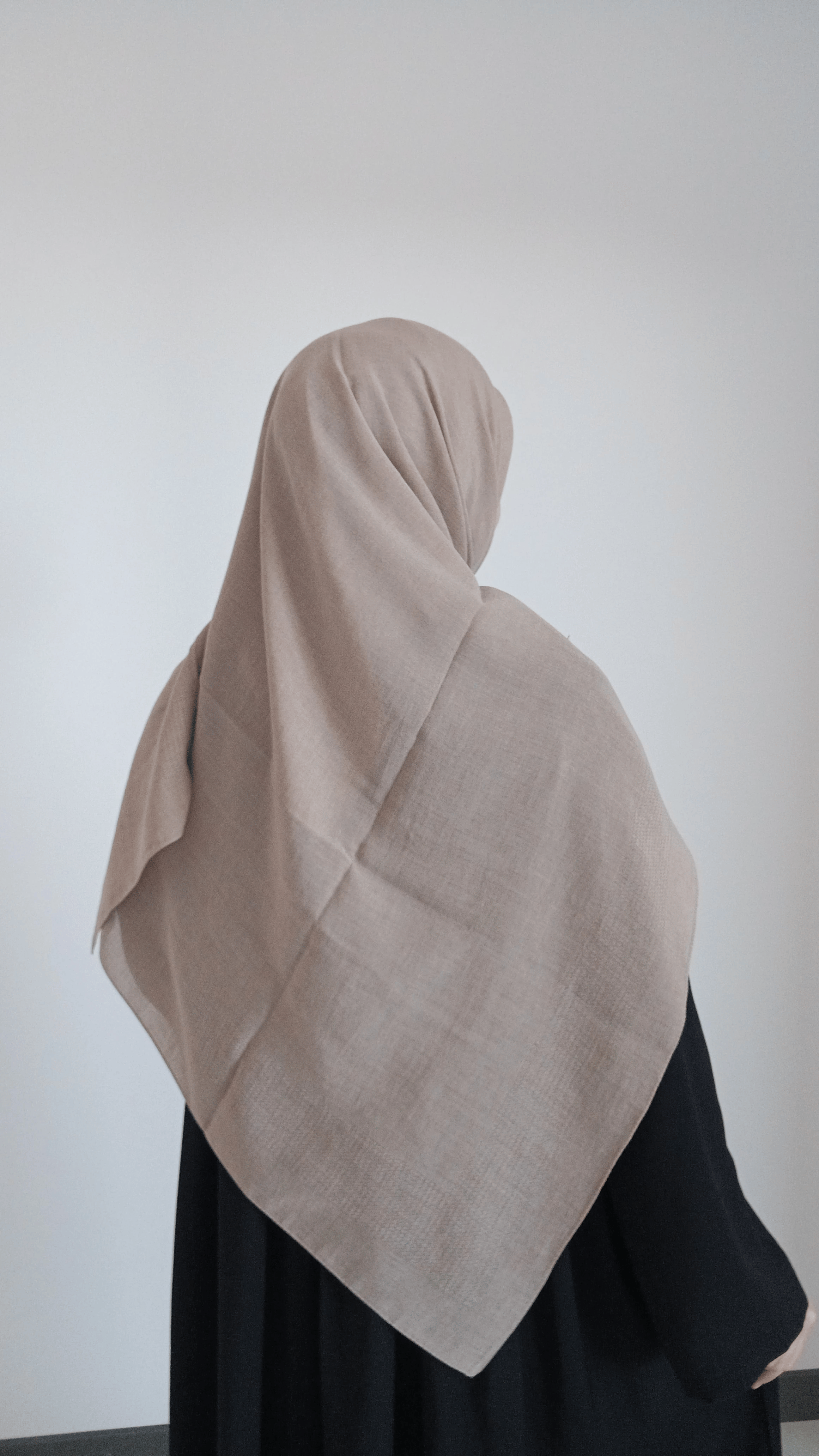 Pamuklu Düz Büyük Boy Eşarp-Krem