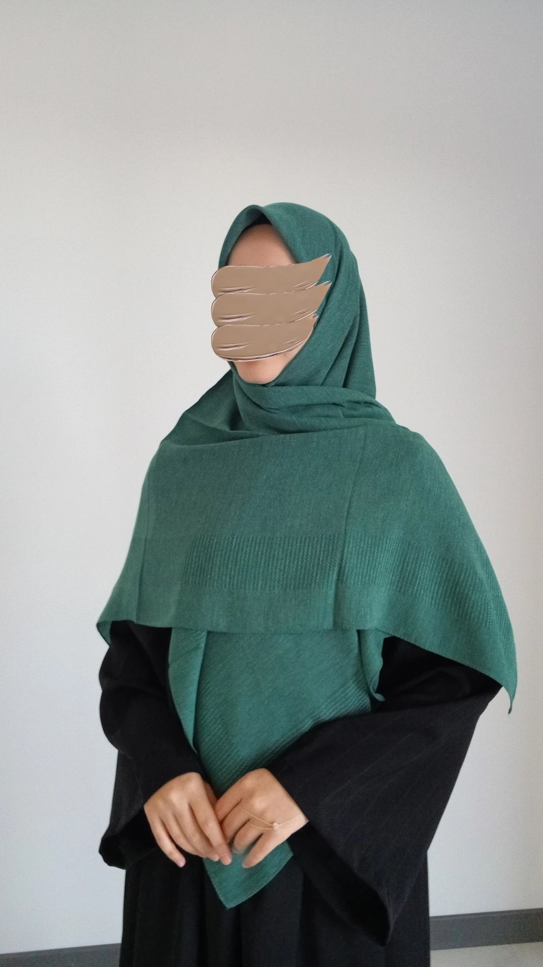 Pamuklu Düz Büyük Boy Eşarp-Zümrüt