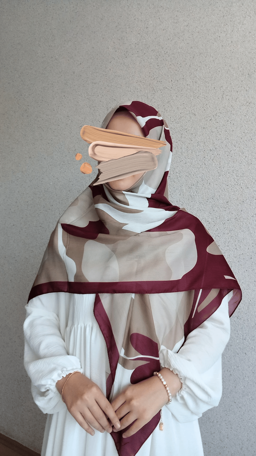 Vera Desen Pamuklu Eşarp-Bordo
