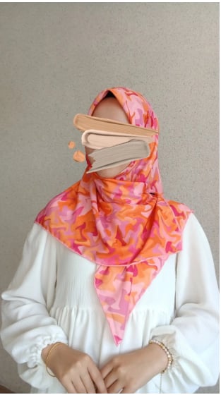 Zikzak Desen Pamuklu Soft Eşarp-Turuncu Pembe