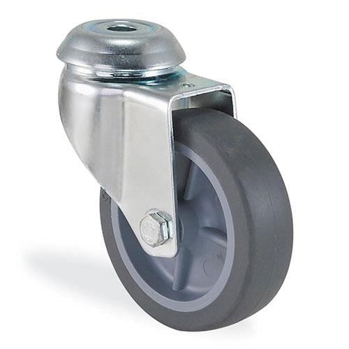 Kama / 1700 MTB 075  / 75 mm Çaplı Delikli Moblen Kasnak Üzeri Termoelastik Kaplı Burçlu Döner Teker