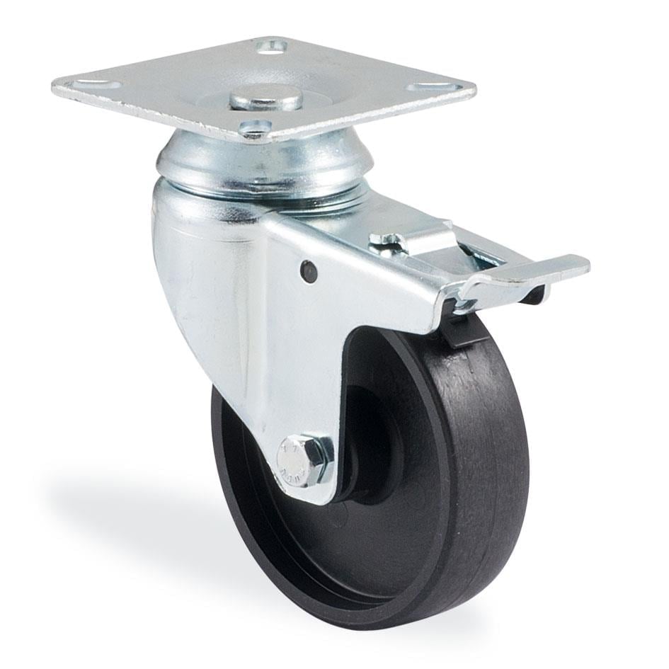 Kama / 1702 MMB 075 F18 / 75 mm Çaplı Tablalı Moblen (PP) Burçlu Frenli Döner Teker