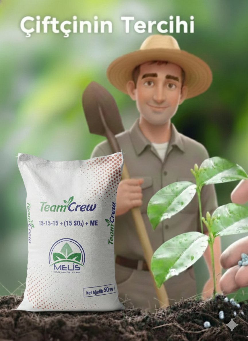Team Crew 15-15-15 + (15 SO3) + ME - 50,00 Kg (Tescil No: 2022TK2678) - (Paket Tip: Çuval)