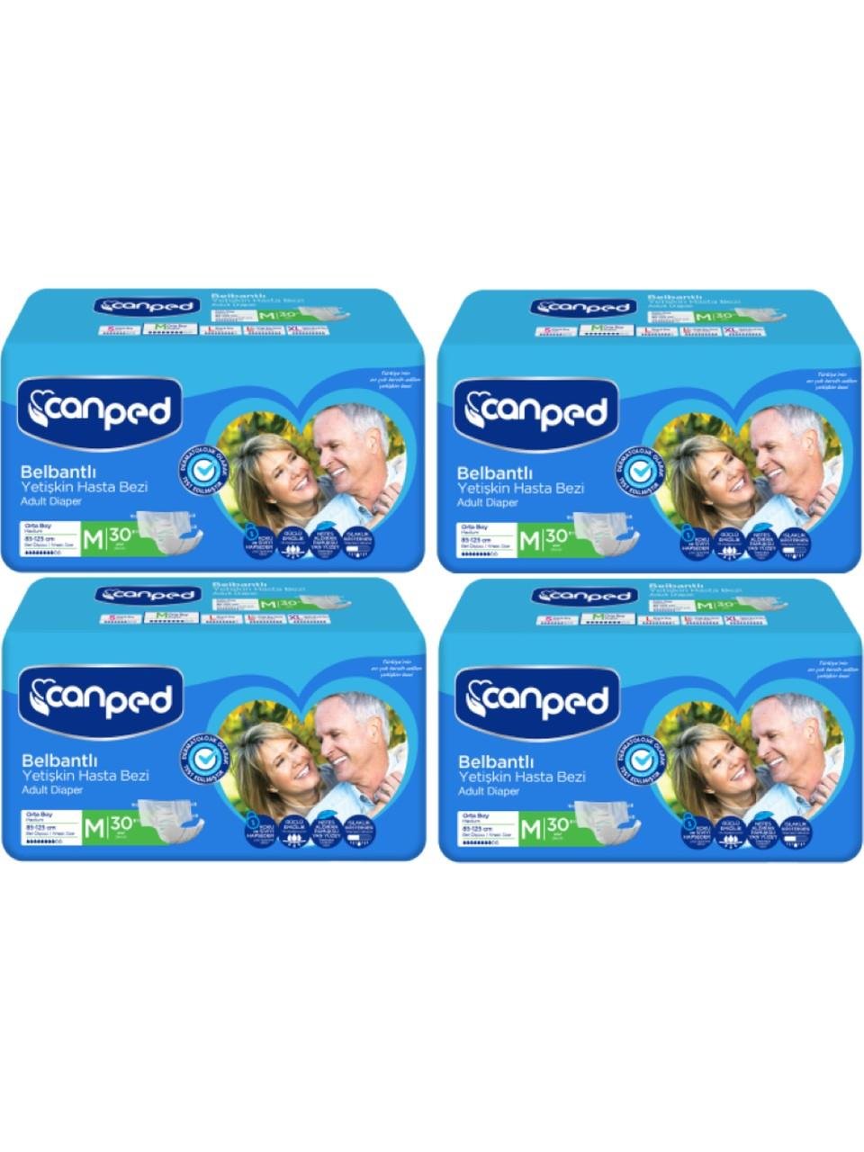 Canped Belbantlı Yetişkin Hasta Bezi Medium (Orta) Boy - 120 Adet 