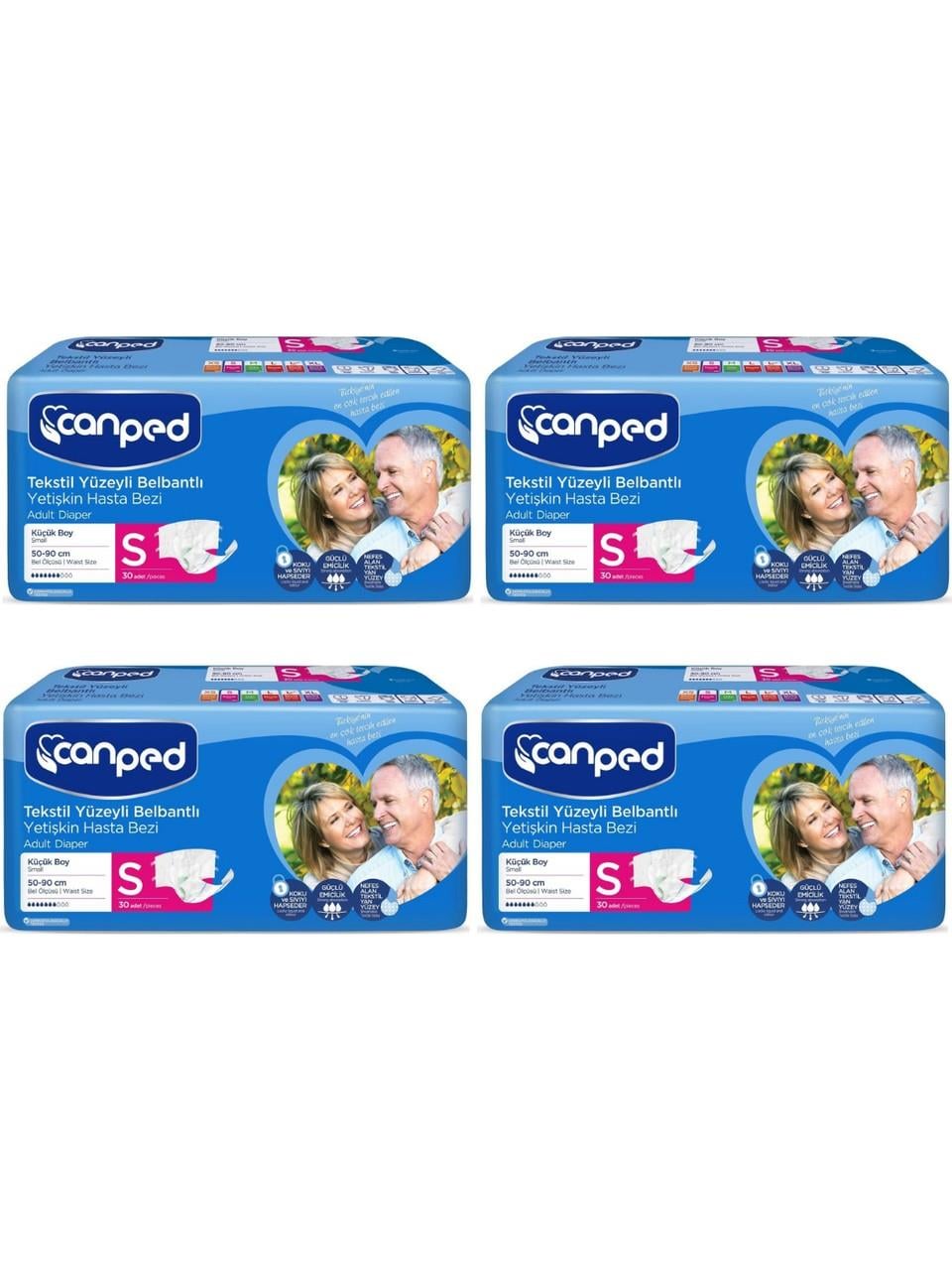 Canped Belbantlı Yetişkin Hasta Bezi Small (Küçük) Boy - 120 Adet 