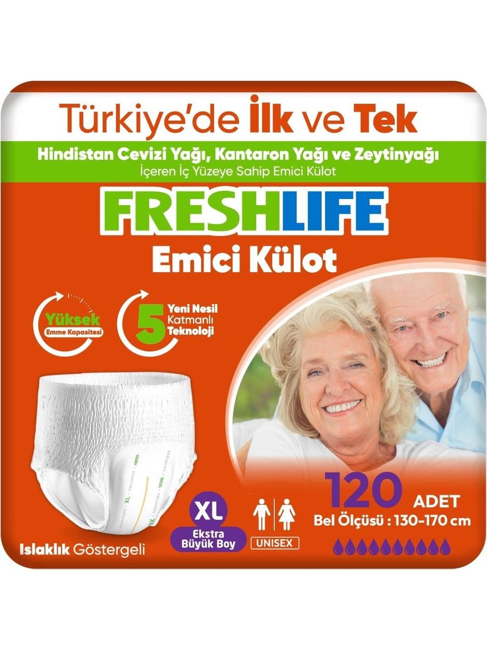 Freshlife Emici Külot Yetişkin Hasta Bezi XLarge (Extra Büyük) Boy - 120 Adet