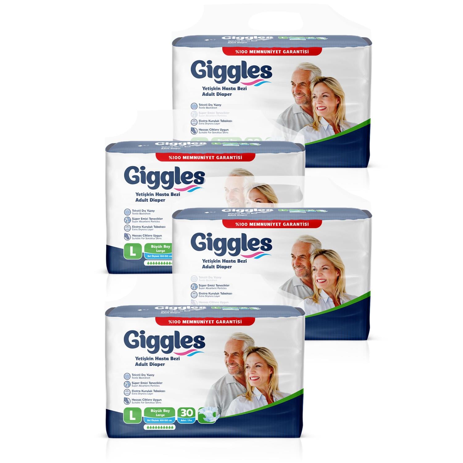 Giggles Belbantlı Yetişkin Hasta Bezi large (Büyük) Boy - 120 Adet
