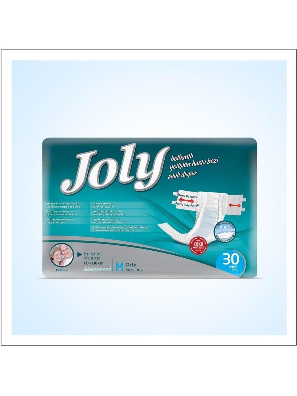 Joly Yetişkin Hasta Bezi Belbantlı Medium (Orta) Boy - 120 Adet