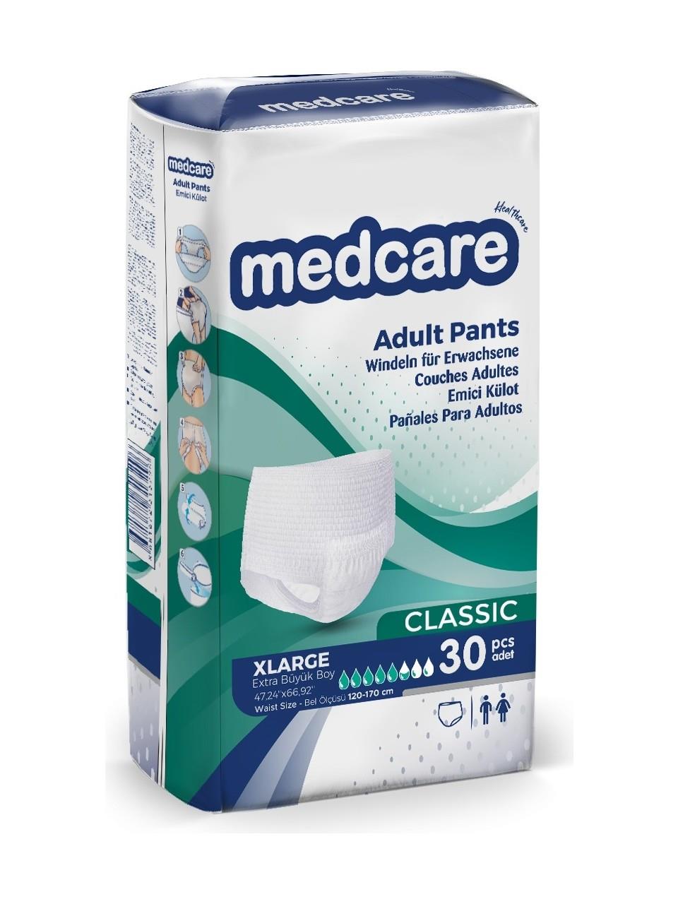 Medcare Emici Külot Yetişkin Hasta Bezi XLarge (Extra Büyük) Boy - 120 Adet