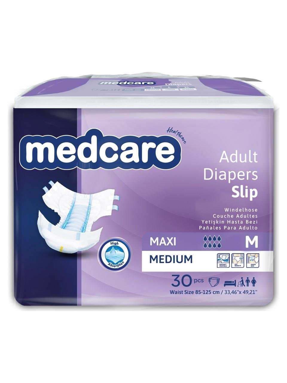 Medcare Maxi Belbantlı Yetişkin Hasta Bezi Medium (Orta) Boy - 120 Adet 