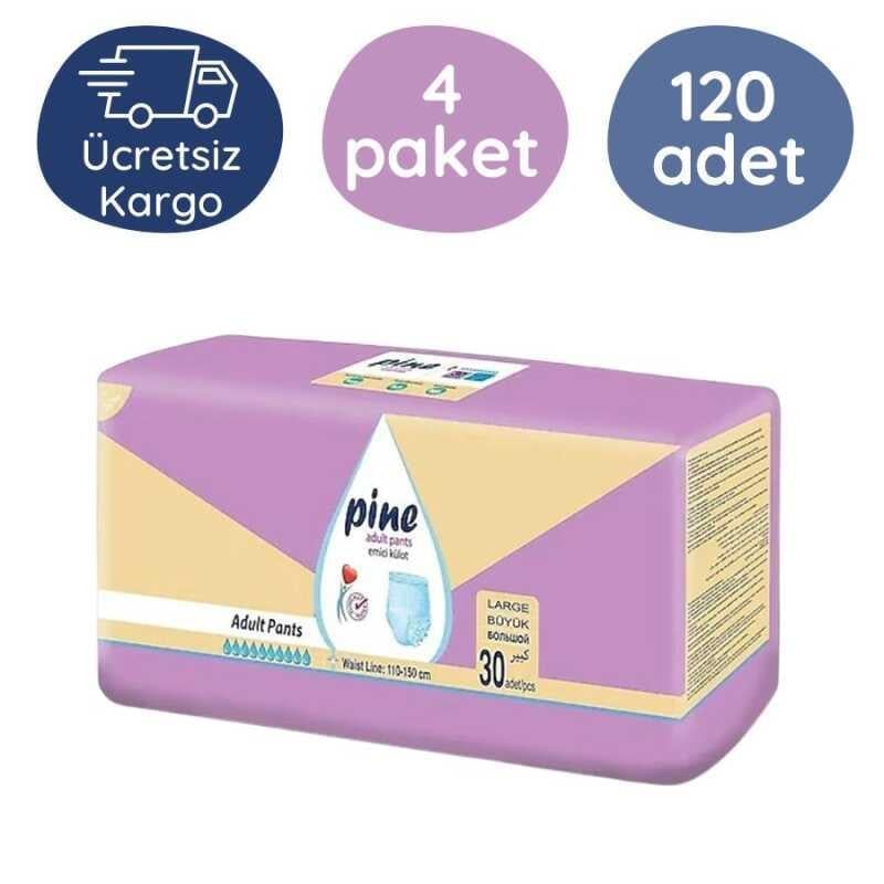 Pine Emici Külot Yetişkin Hasta Bezi Large (Büyük) Boy - 120 Adet 