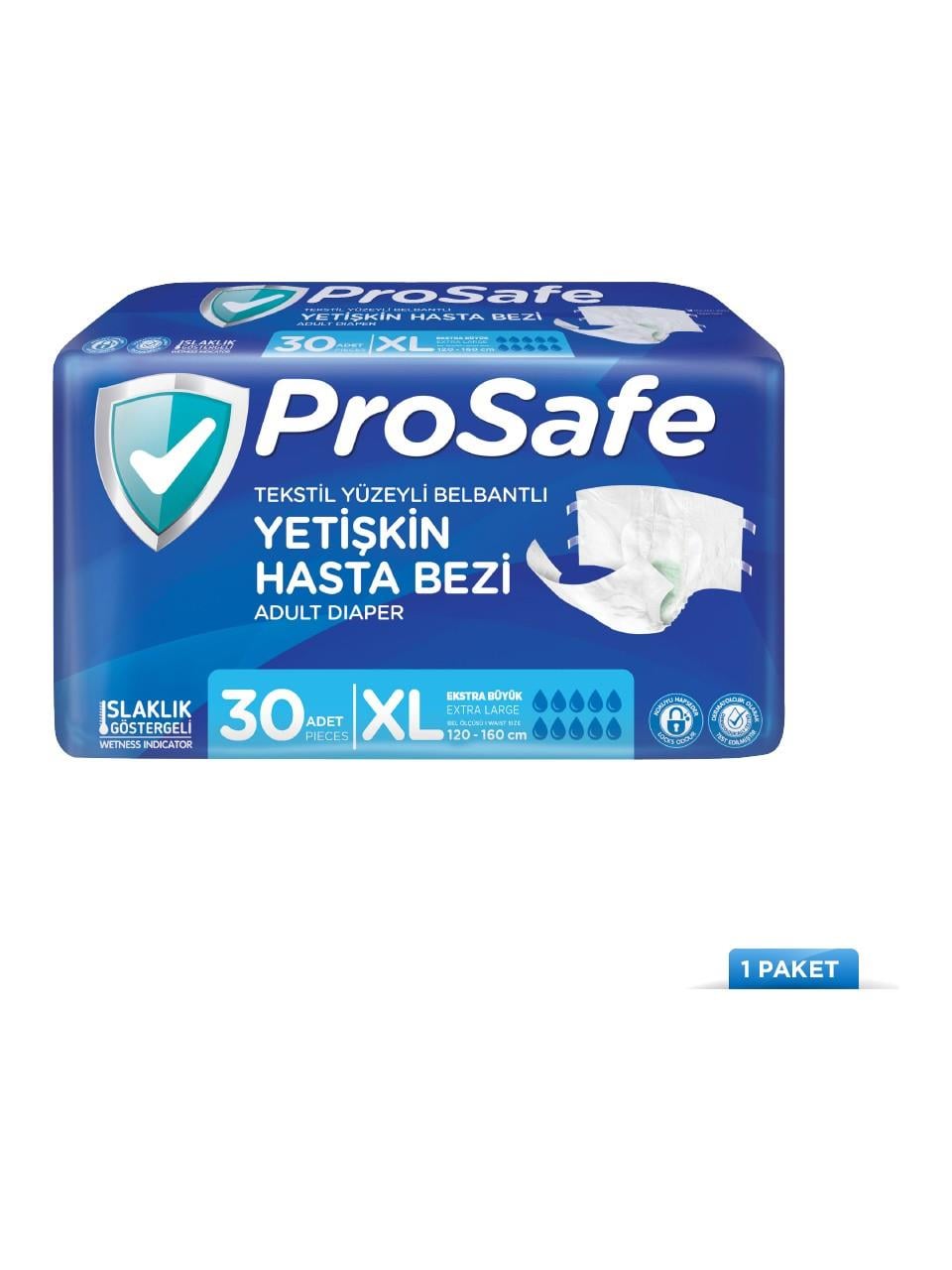 Prosafe Belbantlı Yetişkin Hasta Bezi Xlarge (Ekstra Büyük) Boy - 120 Adet 