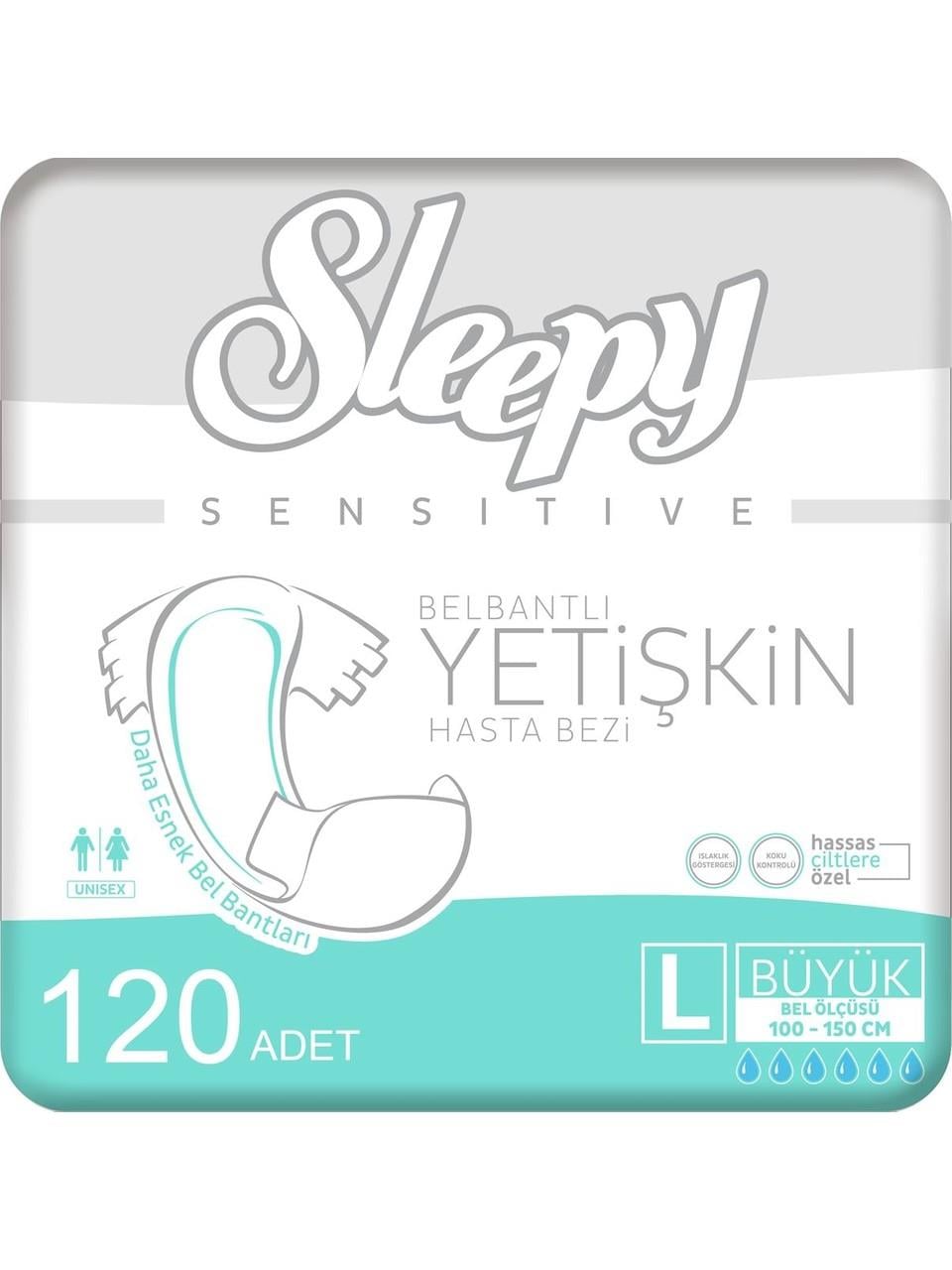 Sleepy Belbantlı Yetişkin Hasta Bezi Large (Büyük) Boy - 120 Adet