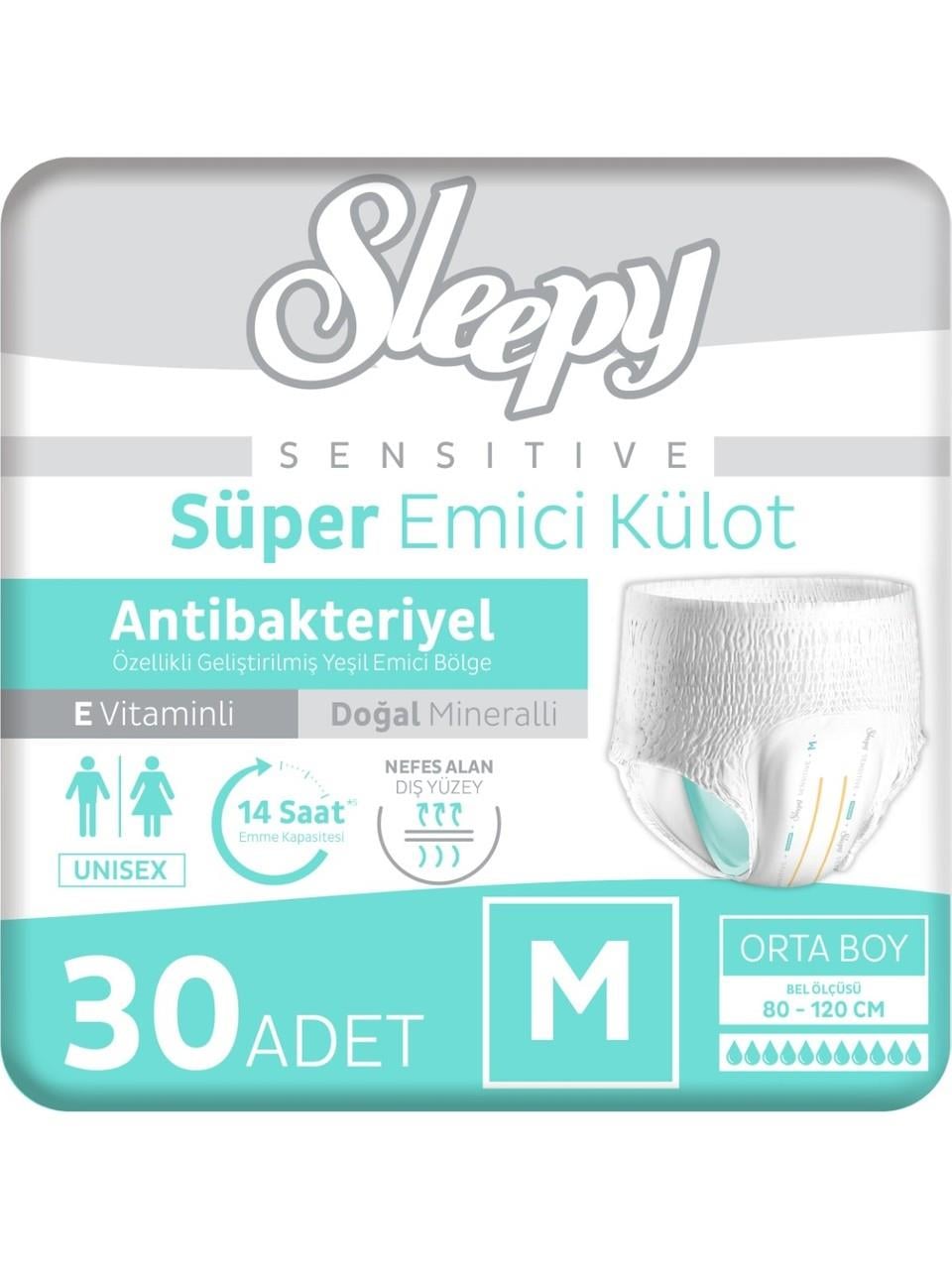 Sleepy Emici Külot Yetişkin Hasta Bezi Medium (Orta) Boy - 120 Adet