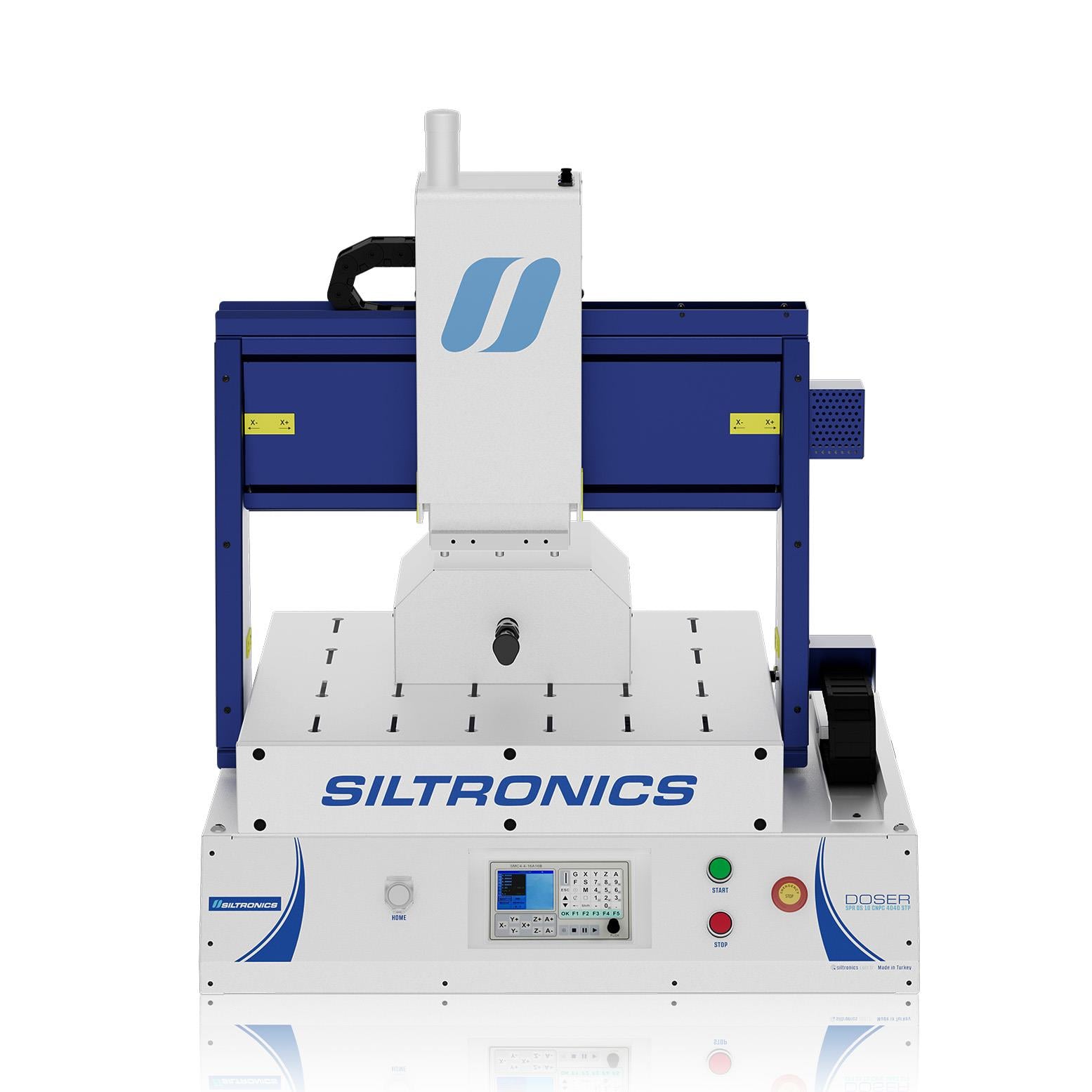 SILTRONICS “DOSER”  CNC DOZAJLAMA  MAKİNASI - MASA ÜSTÜ - 400 X 400 STEP MOTOR-AÇIK KABİN - 4 EKSEN