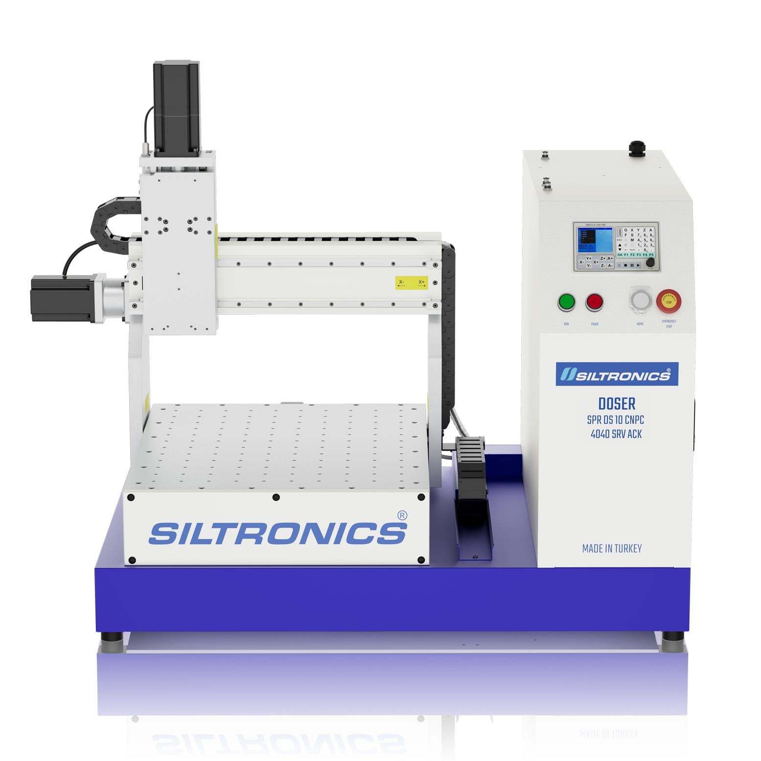 SILTRONICS “DOSER”  CNC DOZAJLAMA  MAKİNASI - MASA ÜSTÜ - 400 X 400 SERVO MOTOR-AÇIK KABİN
