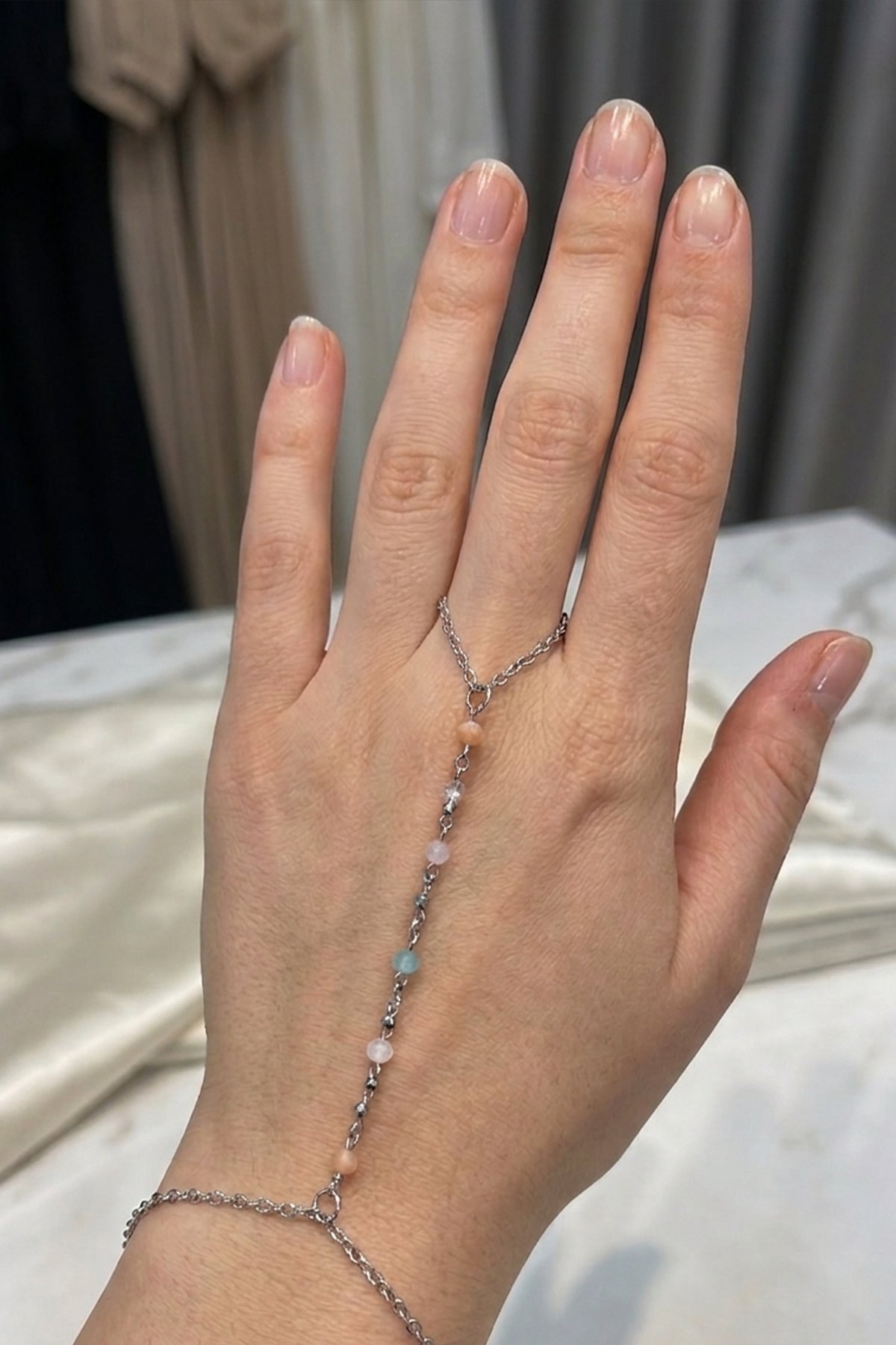 Boutique Özel Koleksiyon Pastel Boncuk Detaylı Gümüş Kaplama Şahmeran Bileklik