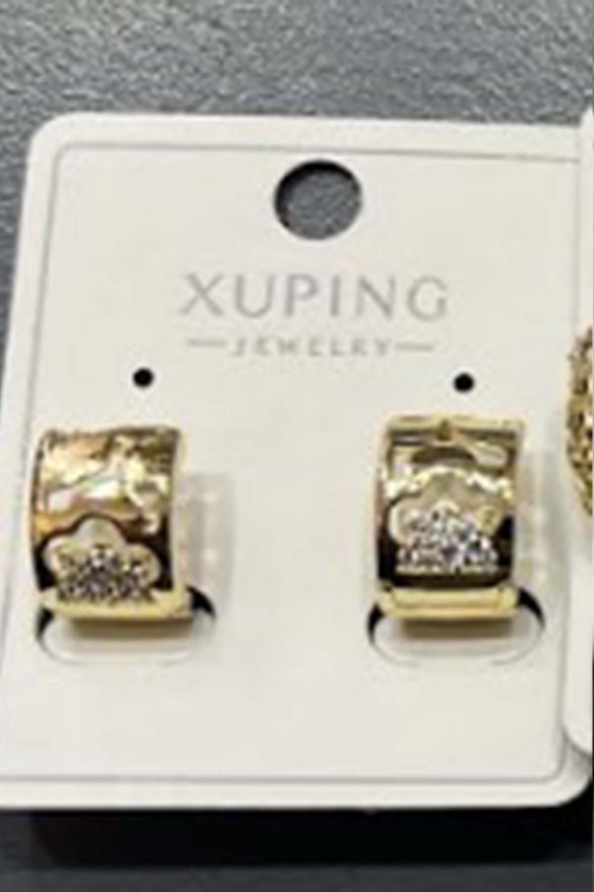 Butik Tarz Gold Kaplama Lale Detaylı Çelik Halka Küpe Seti