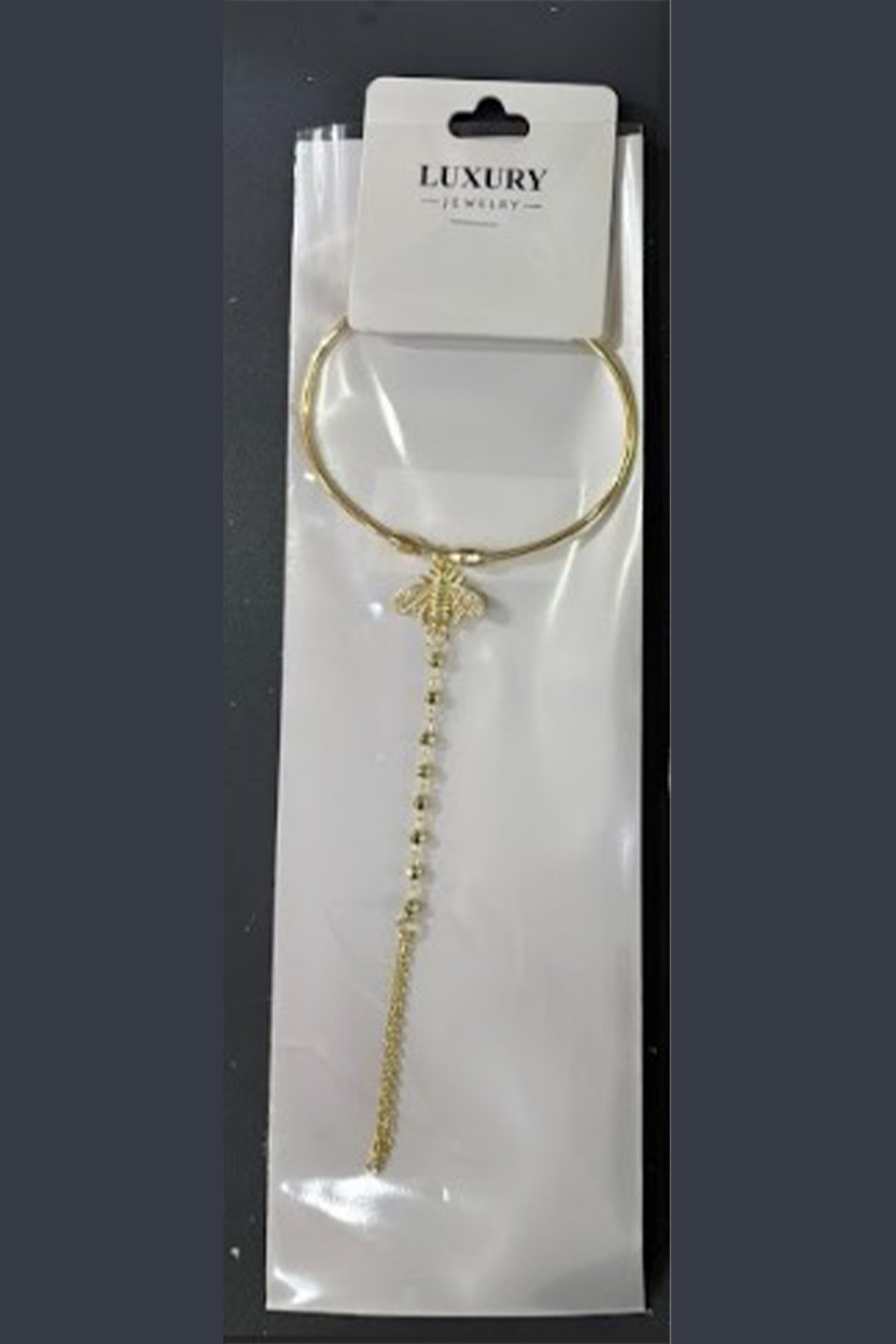 Butiklere Özel Gold Kaplama Arı Temalı Taşlı Şahmeran El Takısı