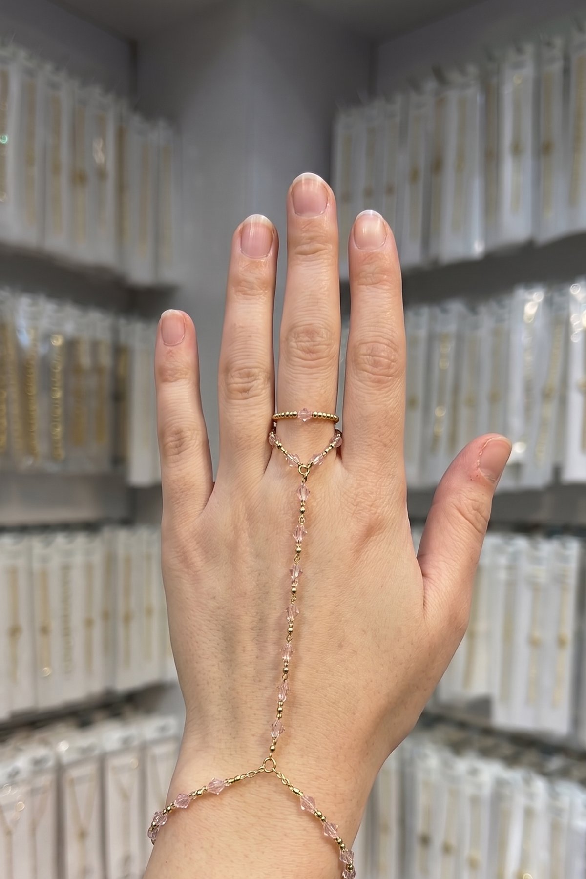 Gold Kaplama Pembe Taşlı Zarif Şahmeran Modeli