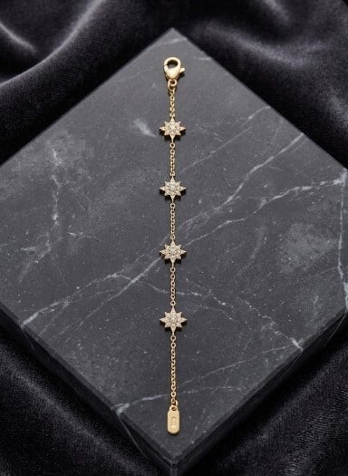 Toptan 316L Çelik Gold Sallantılı Ay Yıldız Figürlü Kadın Bileklik