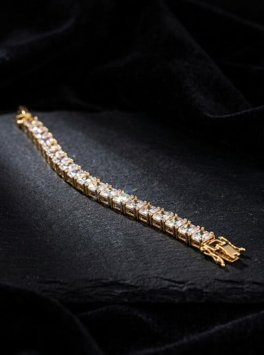 Toptan 316L Çelik Gold Tiffany Model Geçmeli Halkalı Kadın Bileklik