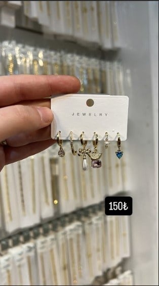 Toptan 316L Çelik Kararmaz 6'lı Küpe Seti - Zirkon Taşlı & Figürlü Karma Model