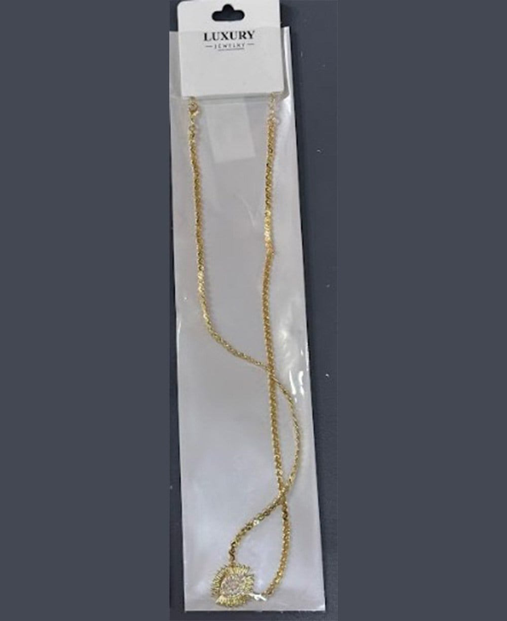 Toptan Gold Baget Zirkon Taşlı Minimalist Kolye