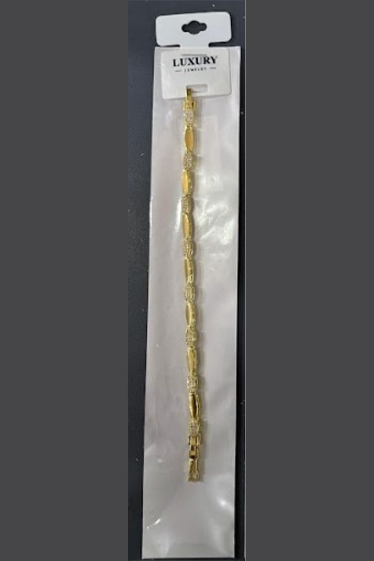 Toptan Gold Renk Zirkon Taşlı Kararmaz Çelik Luxury Bileklik