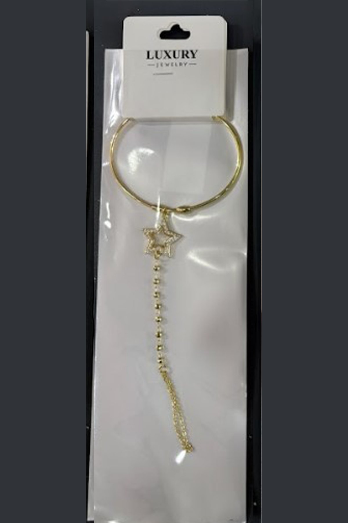 Toptan Lüks Seri Top Zincir Detaylı Yıldızlı Kelepçe Şahmeran