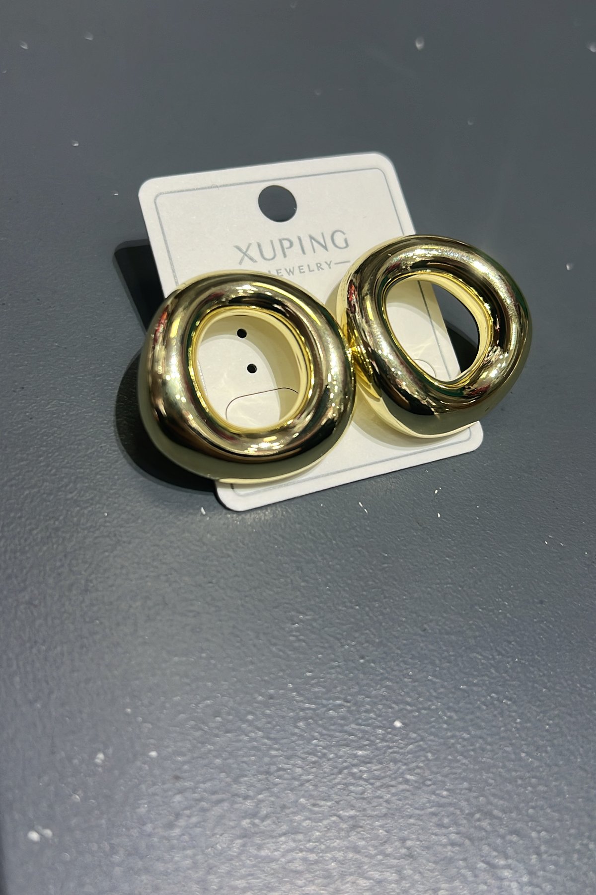 Toptan Modern Organik Formlu Gold Halka Küpe
