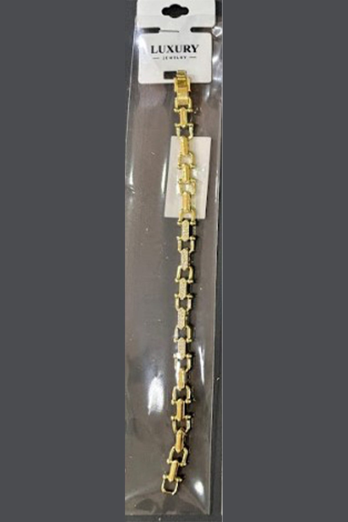 Toptan Zirkon Taşlı Gold Çelik Kadın Bileklik