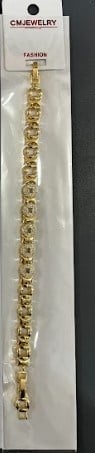 Xuping Takı Toptan - Taşlı Geometrik Desenli Gold Seri Bileklik