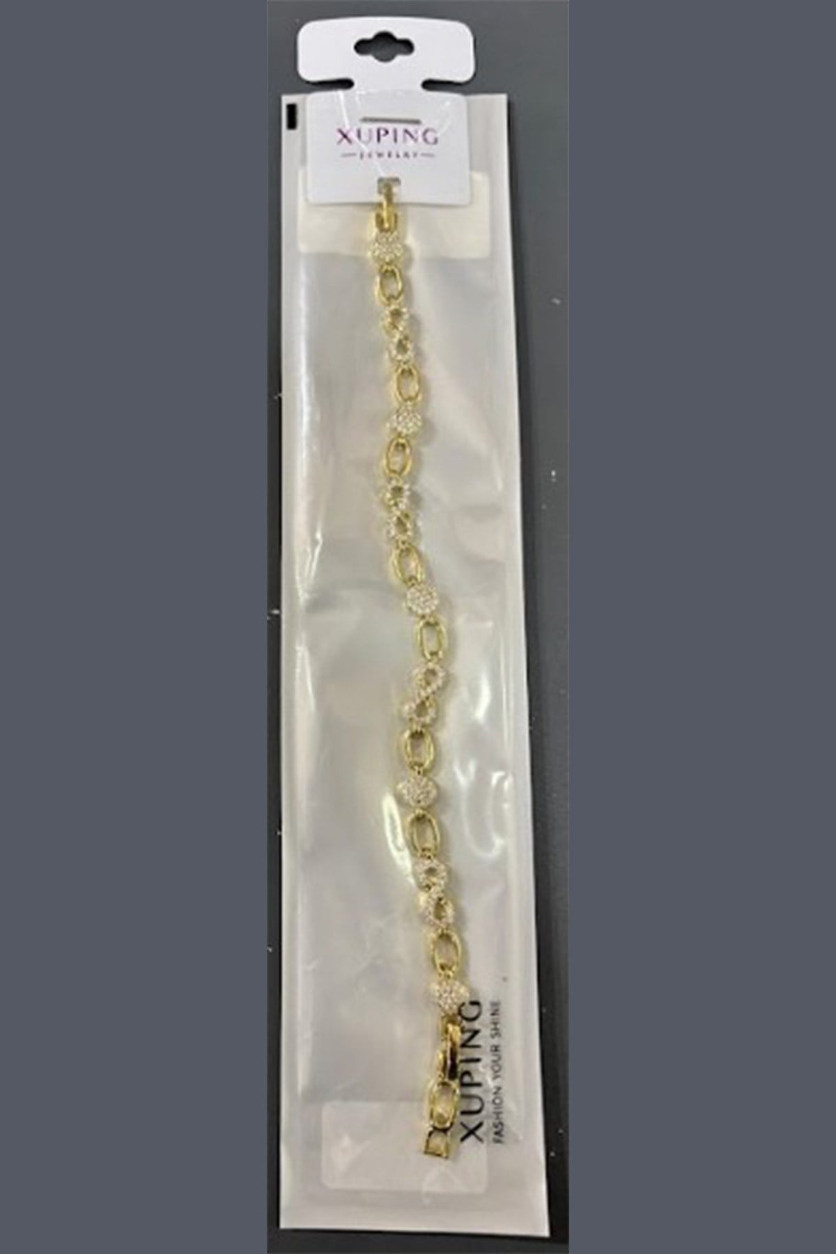 Xuping Toptan Sonsuzluk ve Yuvarlak Figürlü Zirkon Taşlı Gold Bileklik