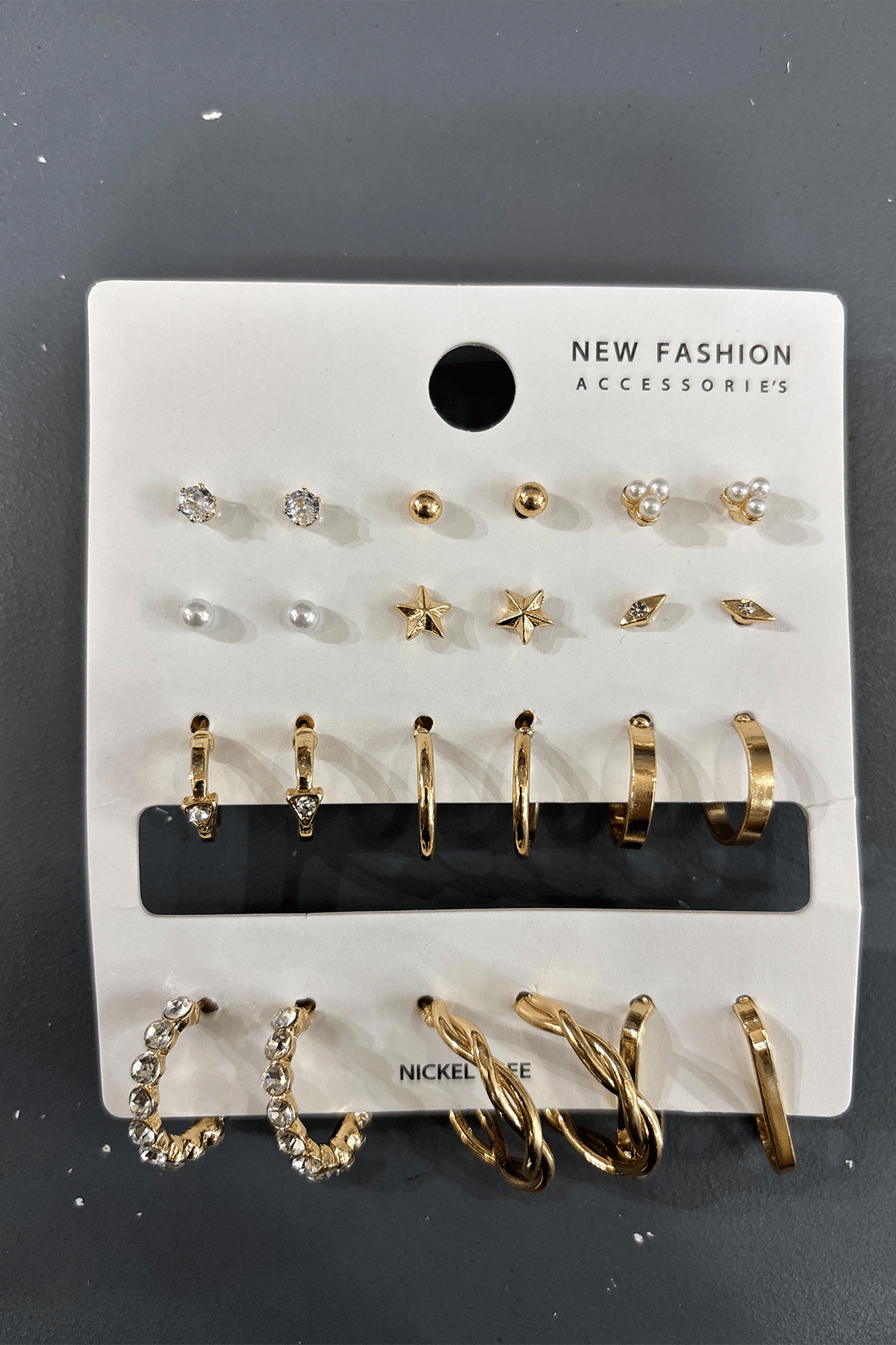 Zirkon Taşlı ve İncili Gold Model