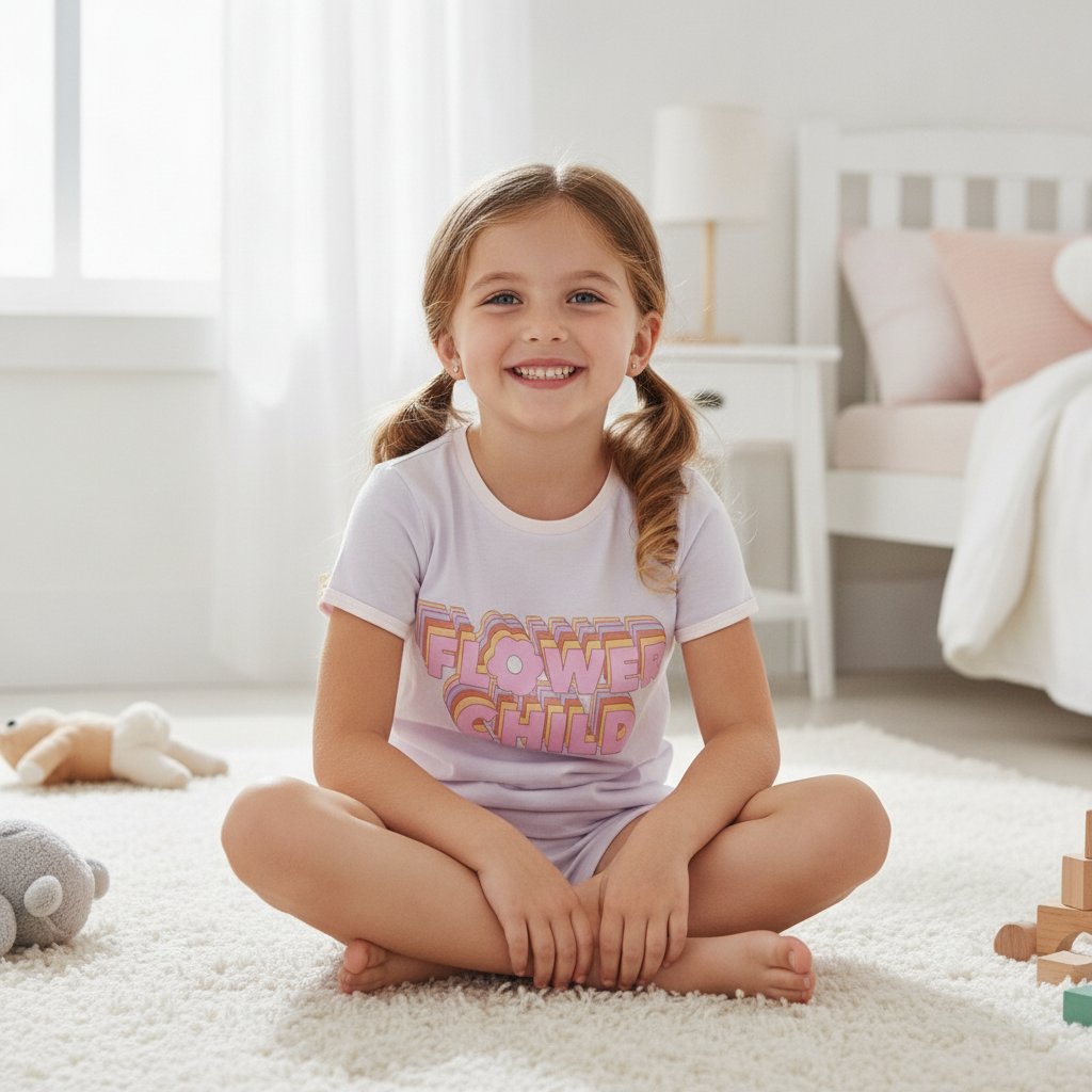 Çocuk Baskılı Lila Renk 2'li Takım CB1047
