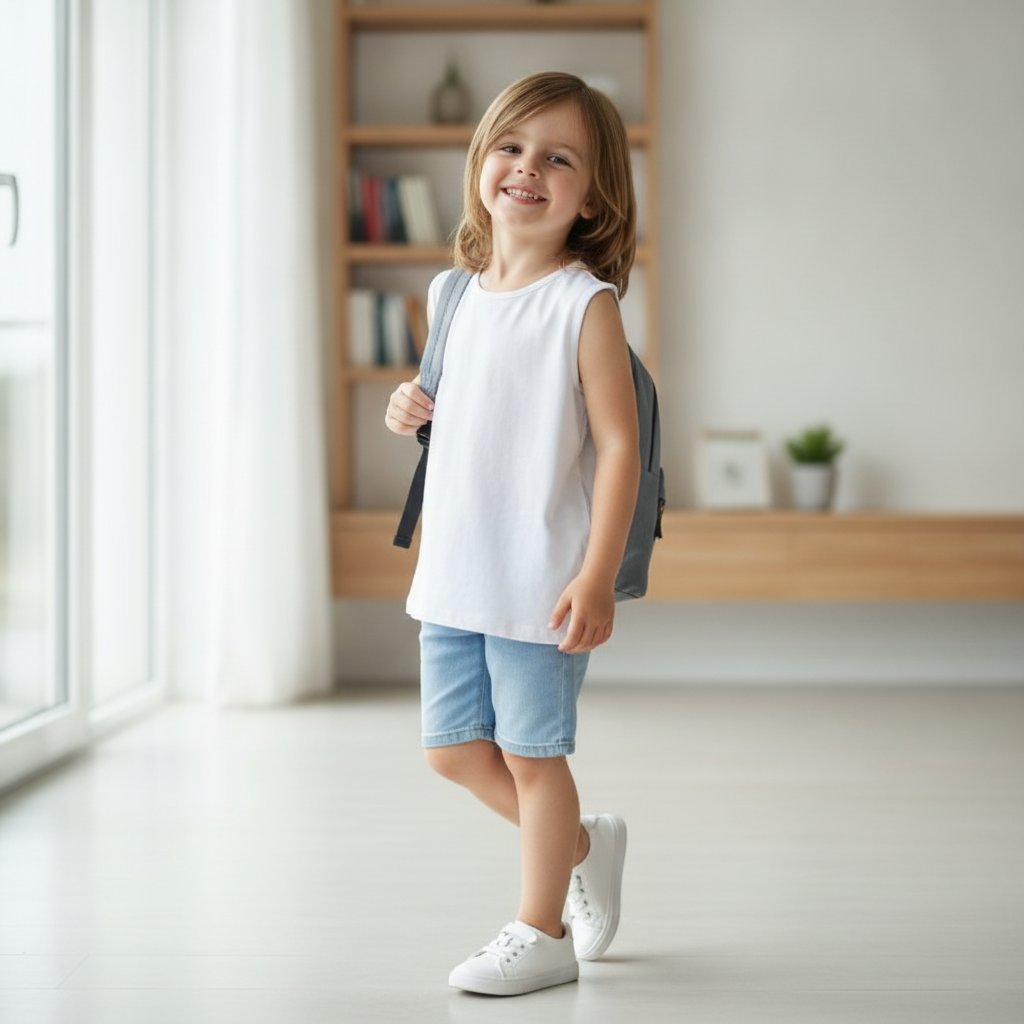 Çocuk Beyaz Renk Tshirt CB1038